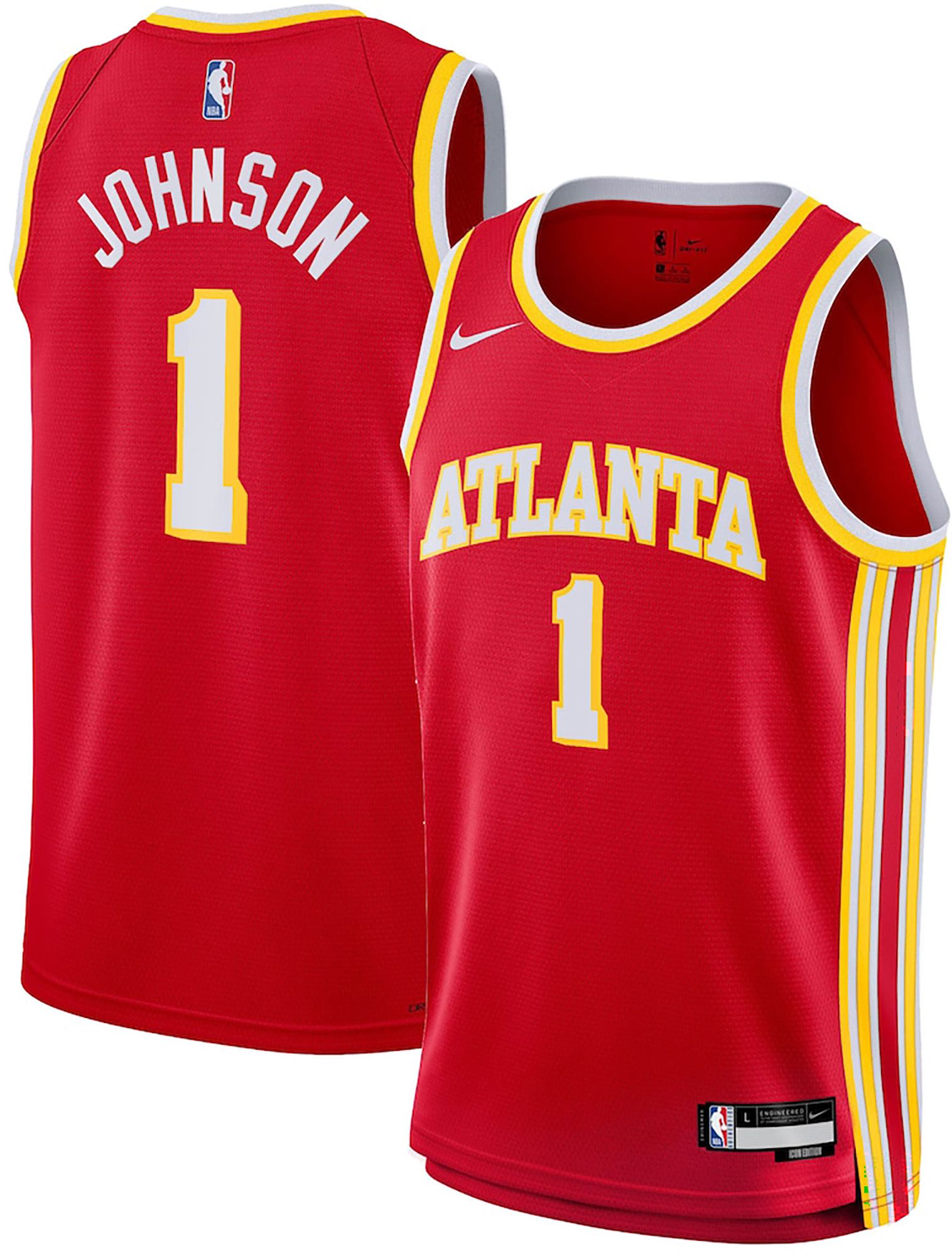 Nike Youth 2022-23 Jalen Johnson #1 Atlanta Hawks Red Swingman Icon Jersey