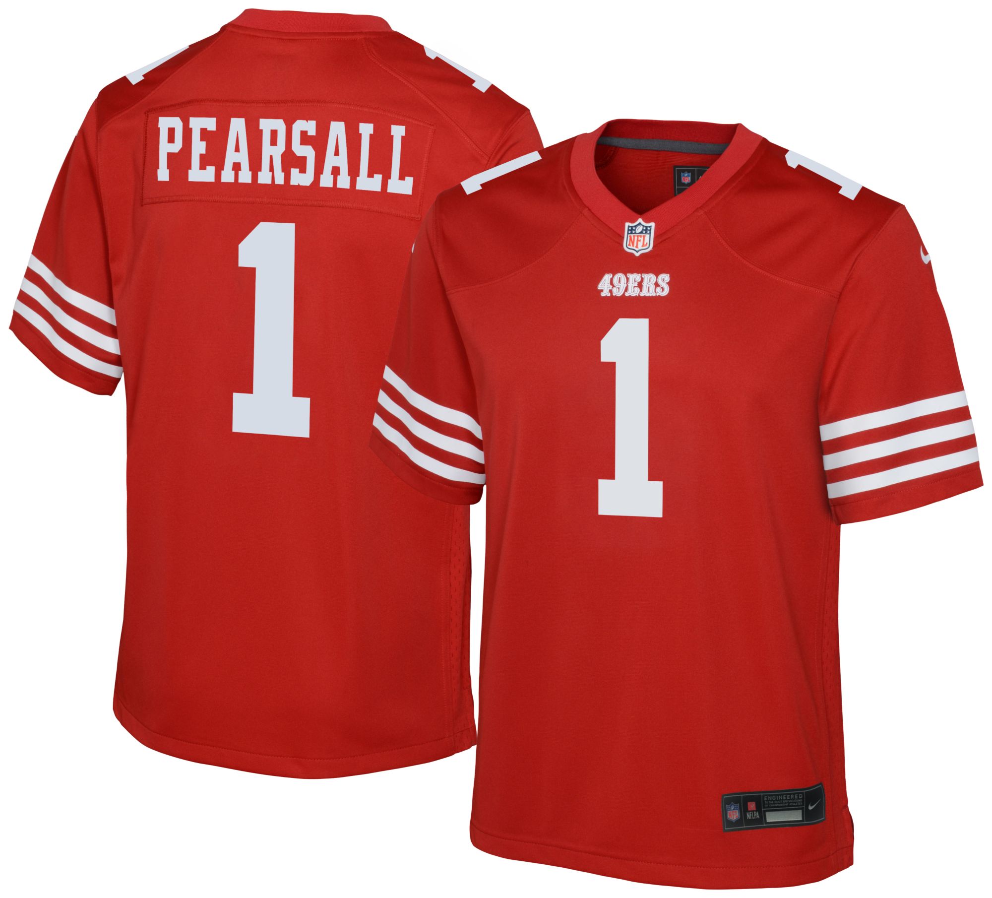 Nike Youth San Francisco 49ers Ricky Pearsall #1 Red Home Game Jersey