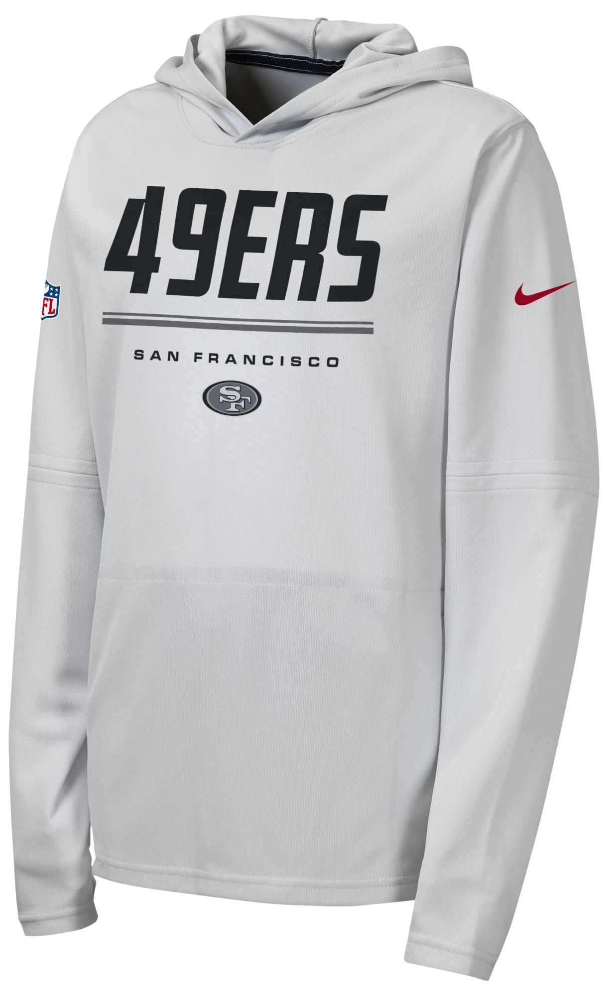 Nike Youth San Francisco 49ers Pure Platinum Hooded Long Sleeve Shirt