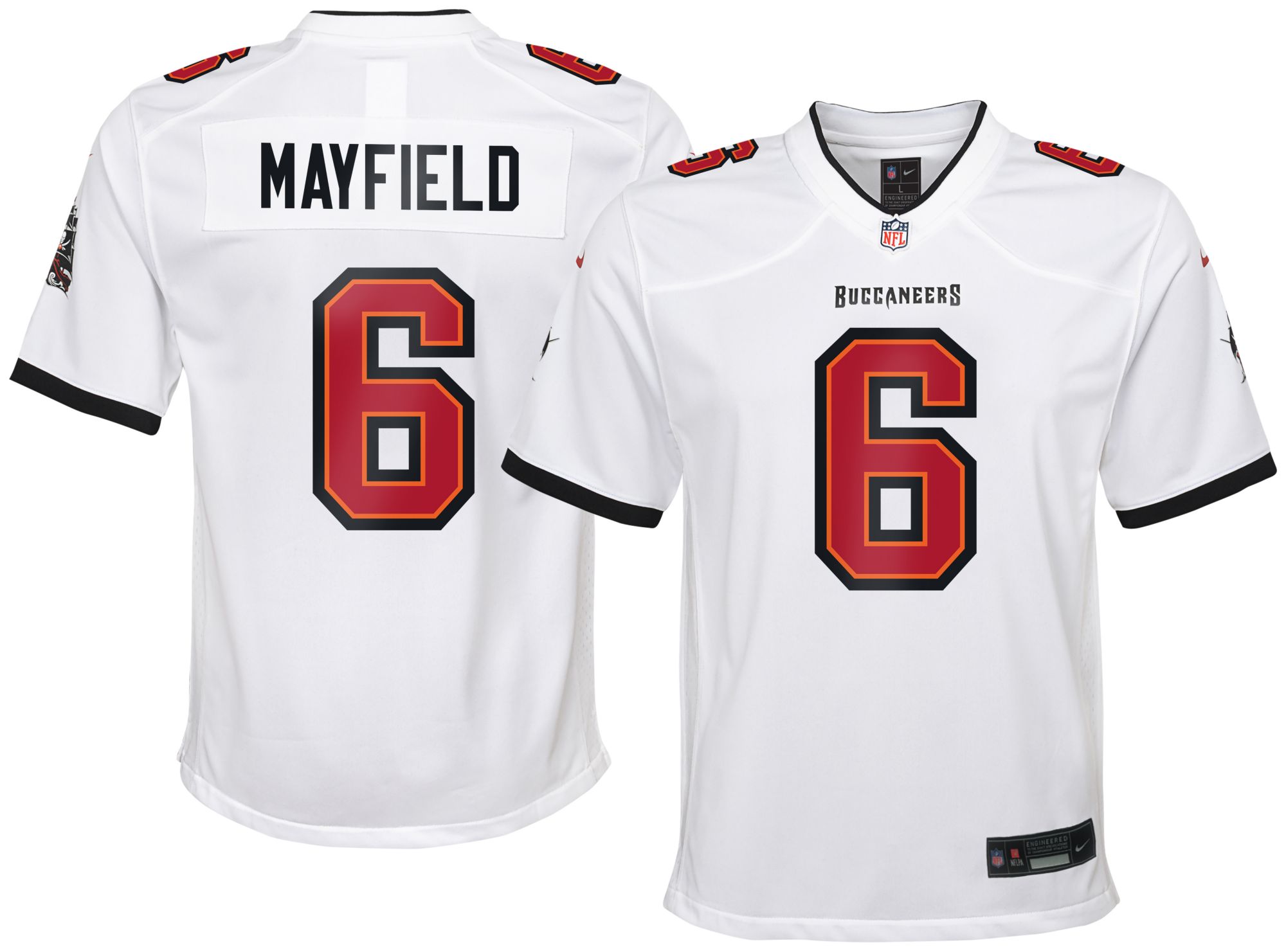 Nike Youth Tampa Bay Buccaneers Baker Mayfield #6 White Road Game Jersey