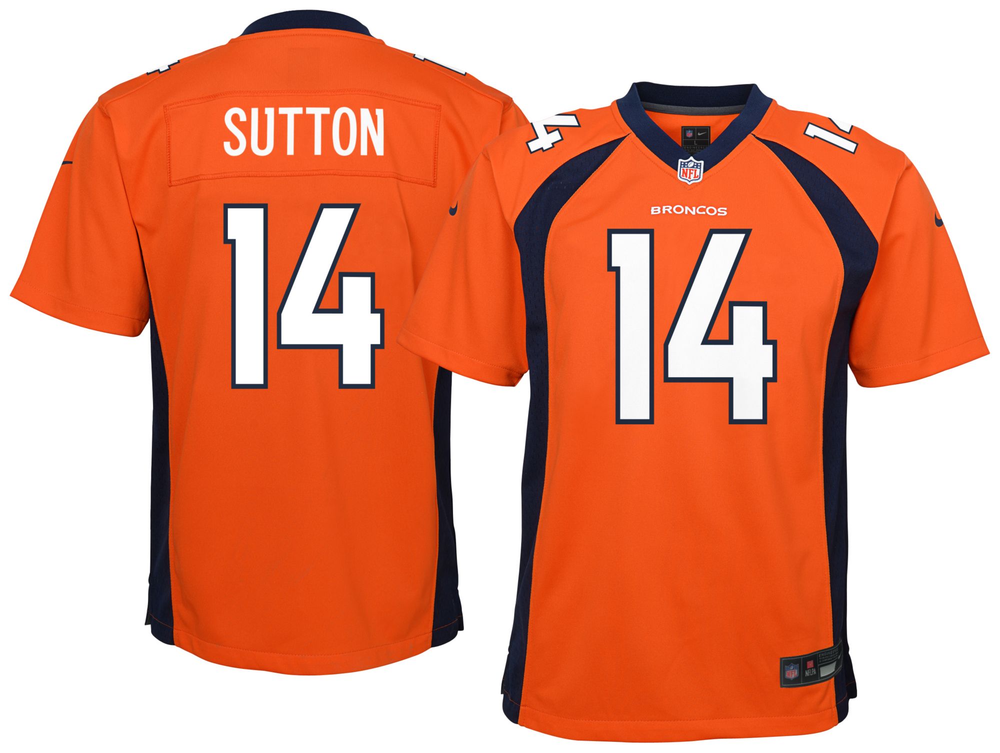 Nike Youth Denver Broncos Courtland Sutton #14 Orange Home Game Jersey