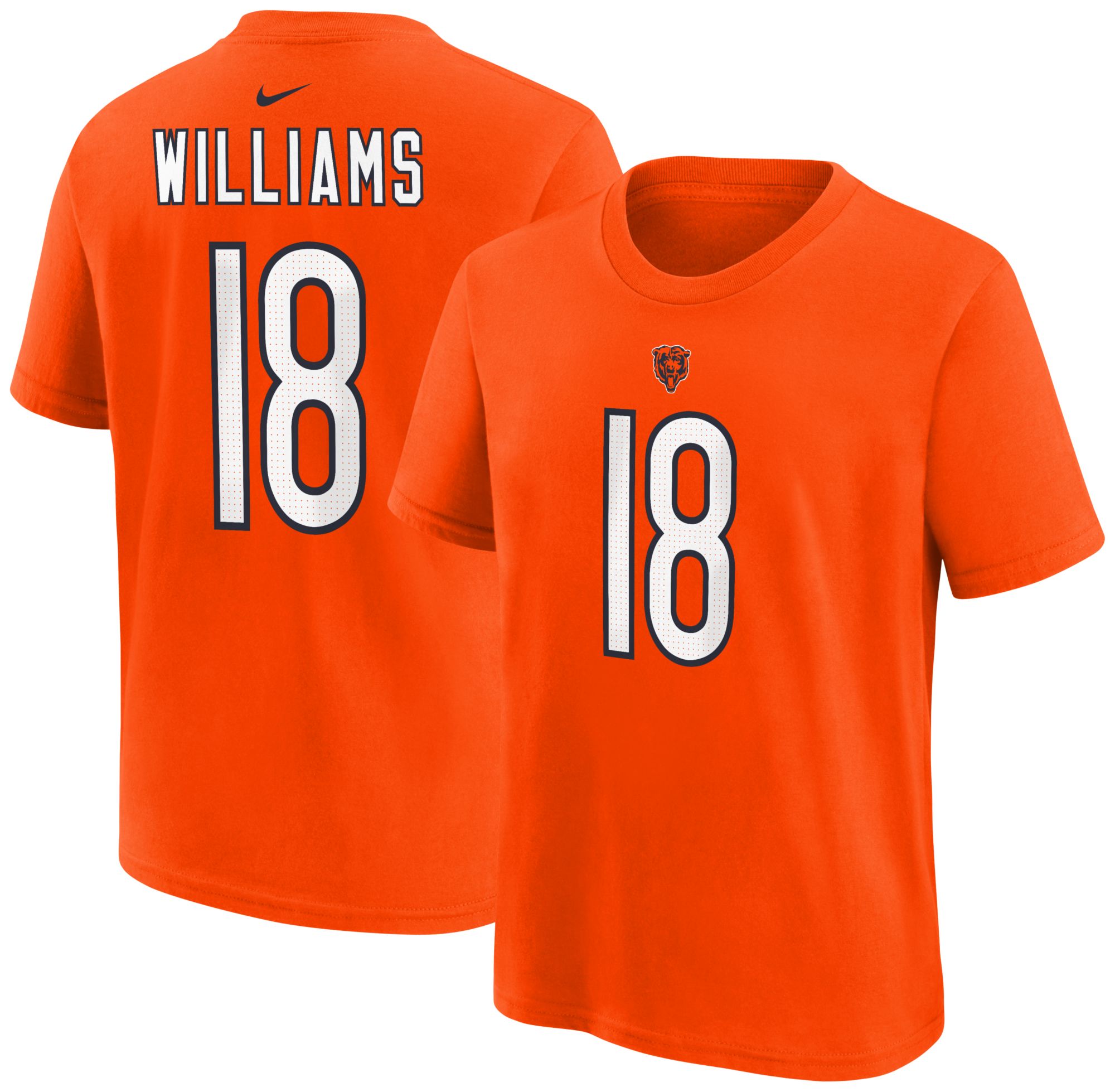 Nike Youth Chicago Bears Caleb Williams Orange T-Shirt