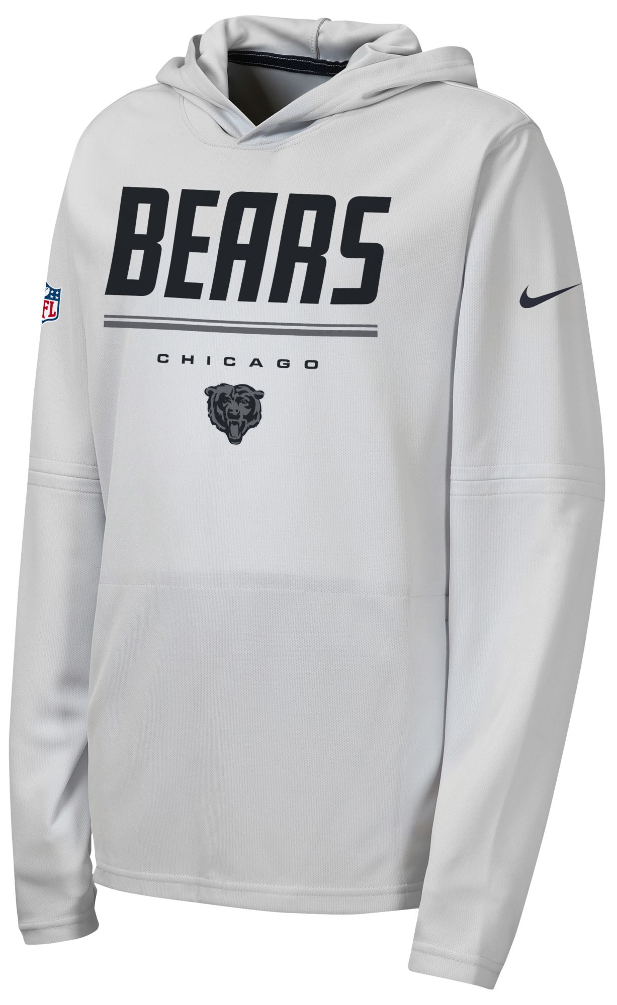 Nike Youth Chicago Bears Pure Platinum Hooded Long Sleeve Shirt