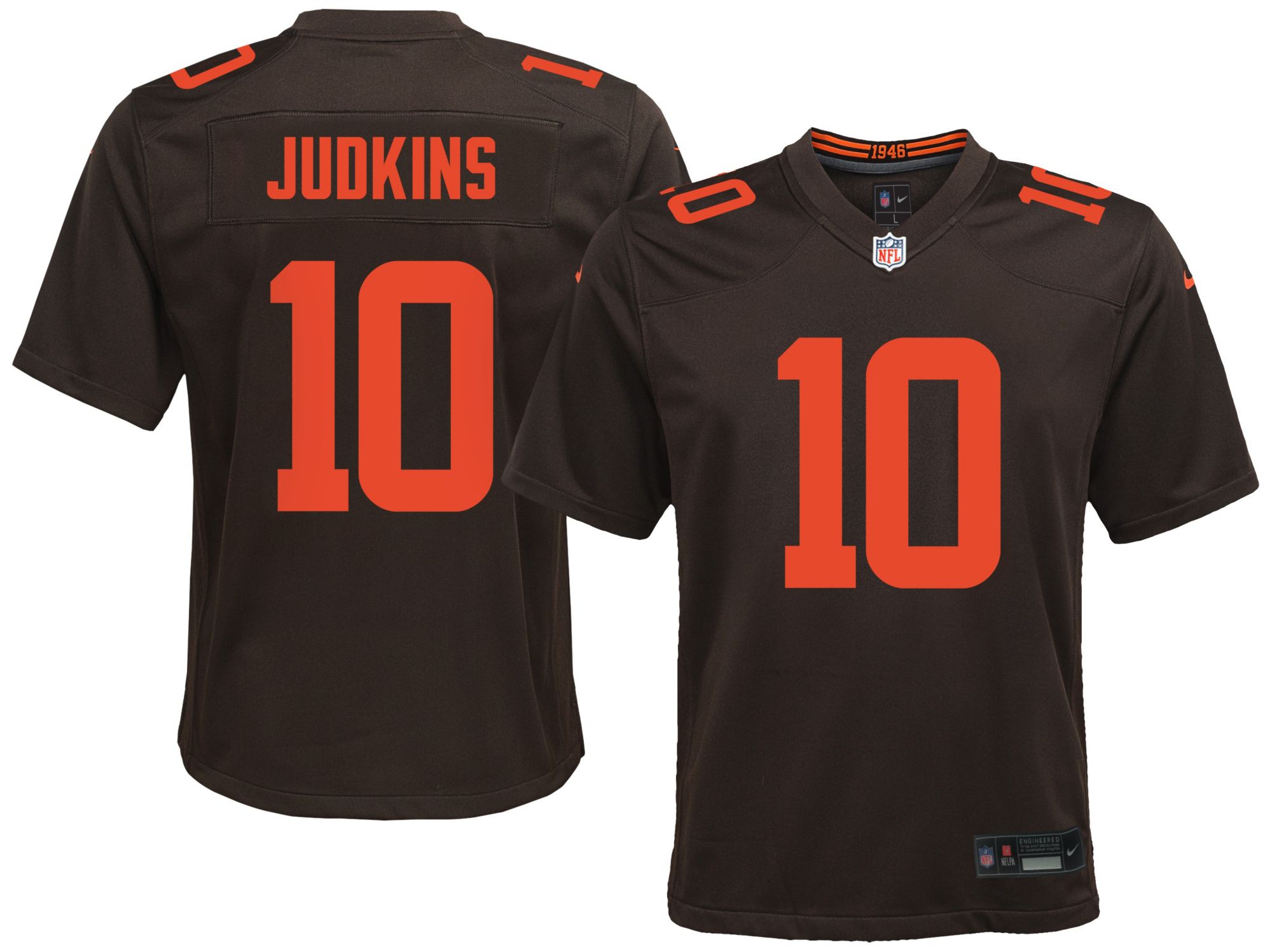 Nike Youth Cleveland Browns Quinshon Judkins #10 Brown Alternate Game Jersey