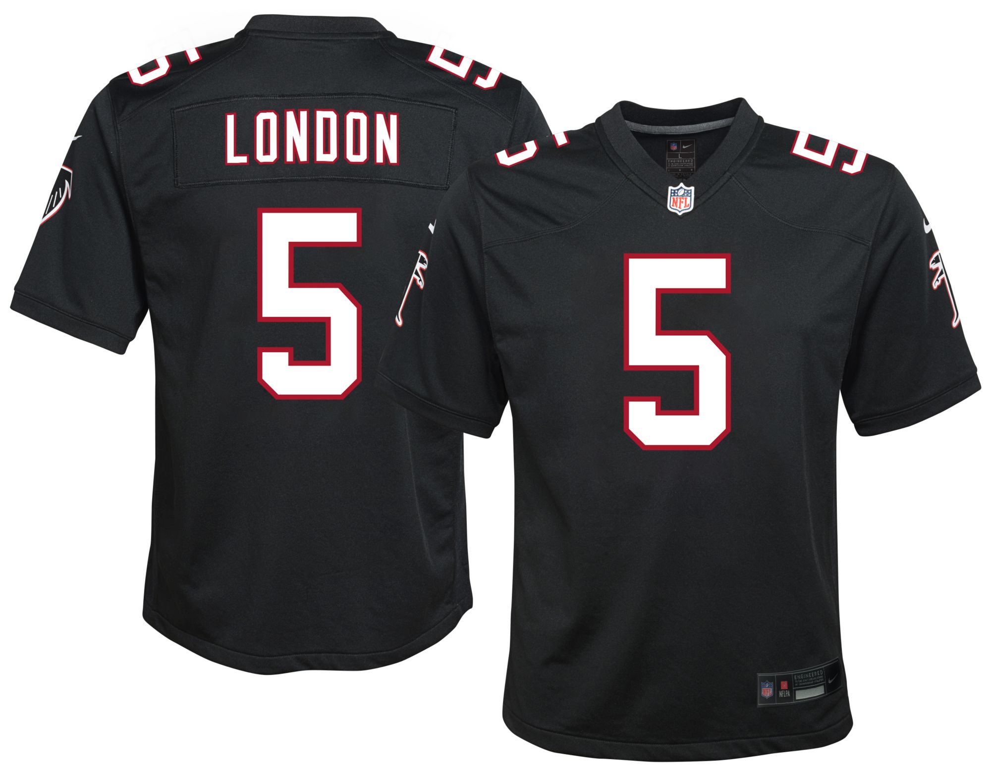 Nike Youth Atlanta Falcons Drake London #5 Black Alternate Game Jersey