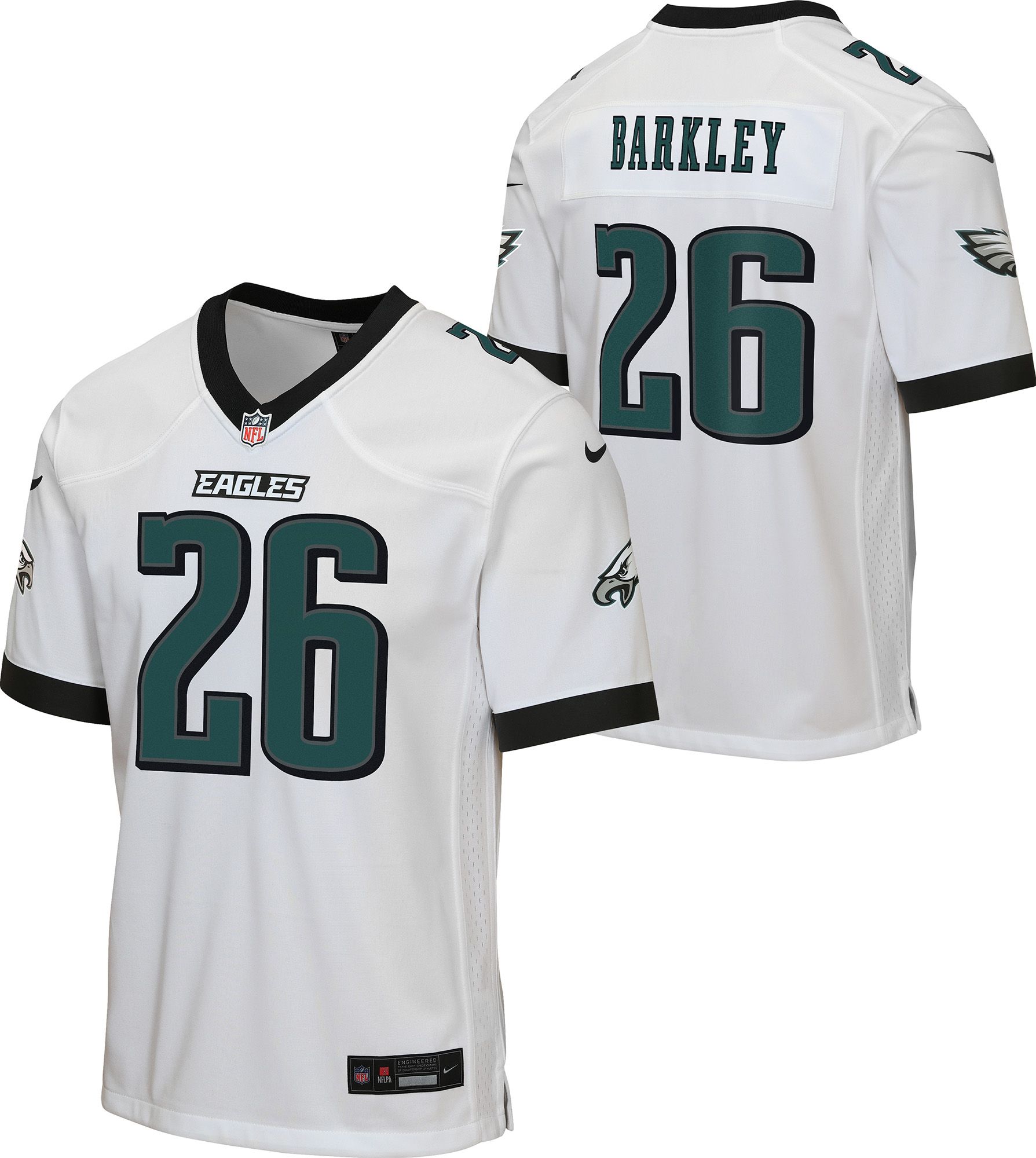 Nike Youth Philadelphia Eagles Saquon Barkley #26 White Road Game Jersey