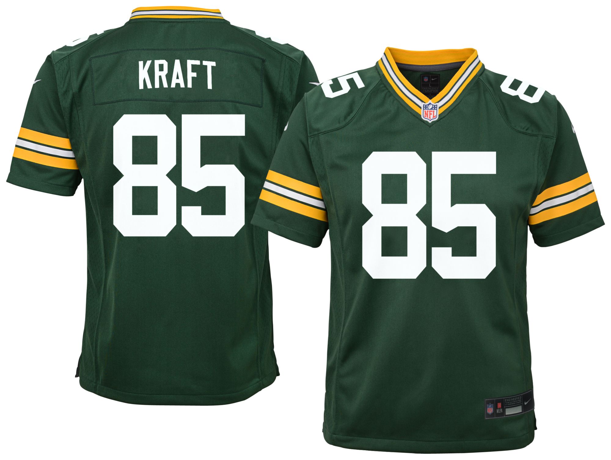 Nike Youth Green Bay Packers Tucker Kraft #85 Green Home Game Jersey