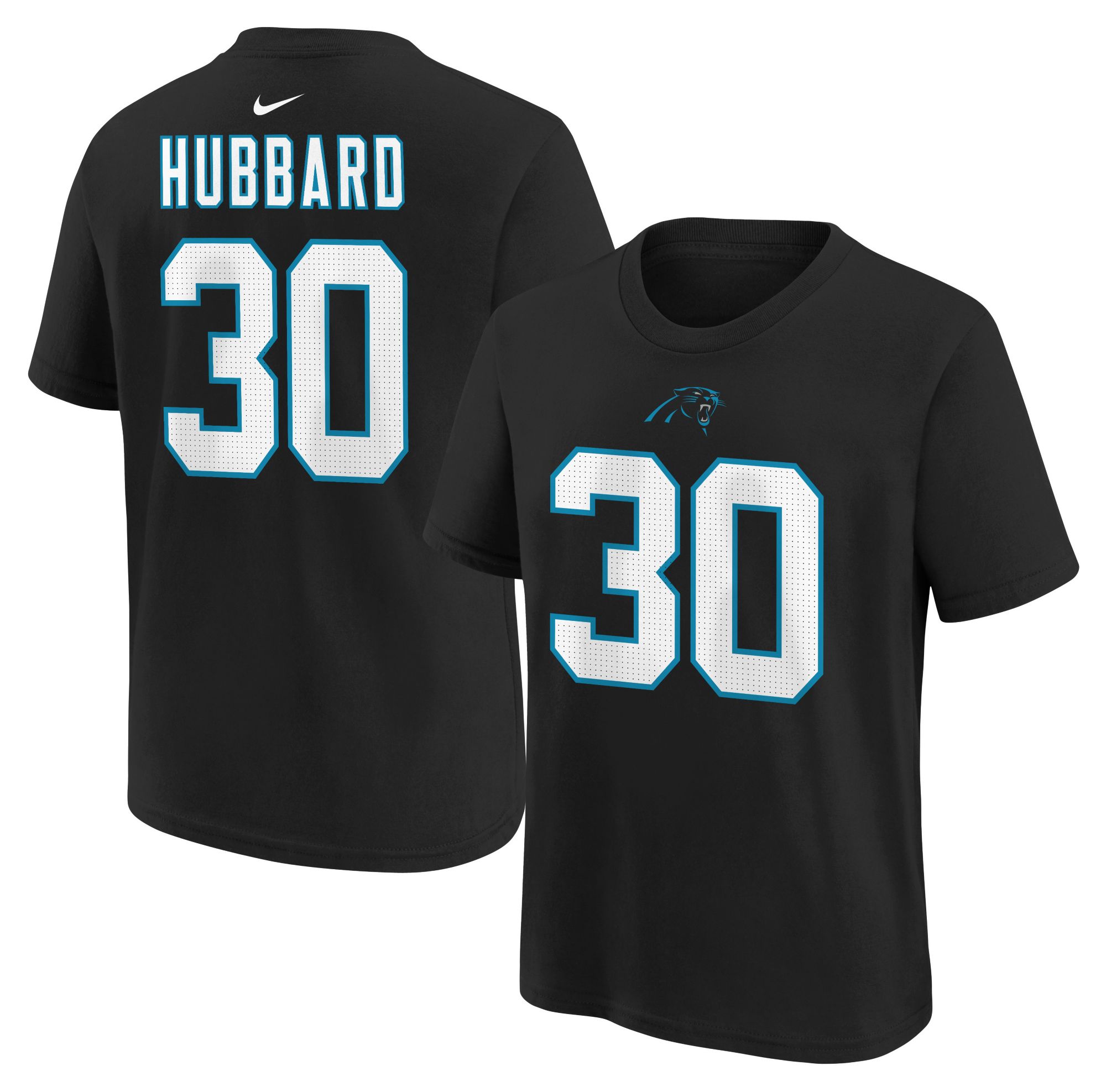 Nike Youth Carolina Panthers Black Chuba Hubbard #30 T-Shirt