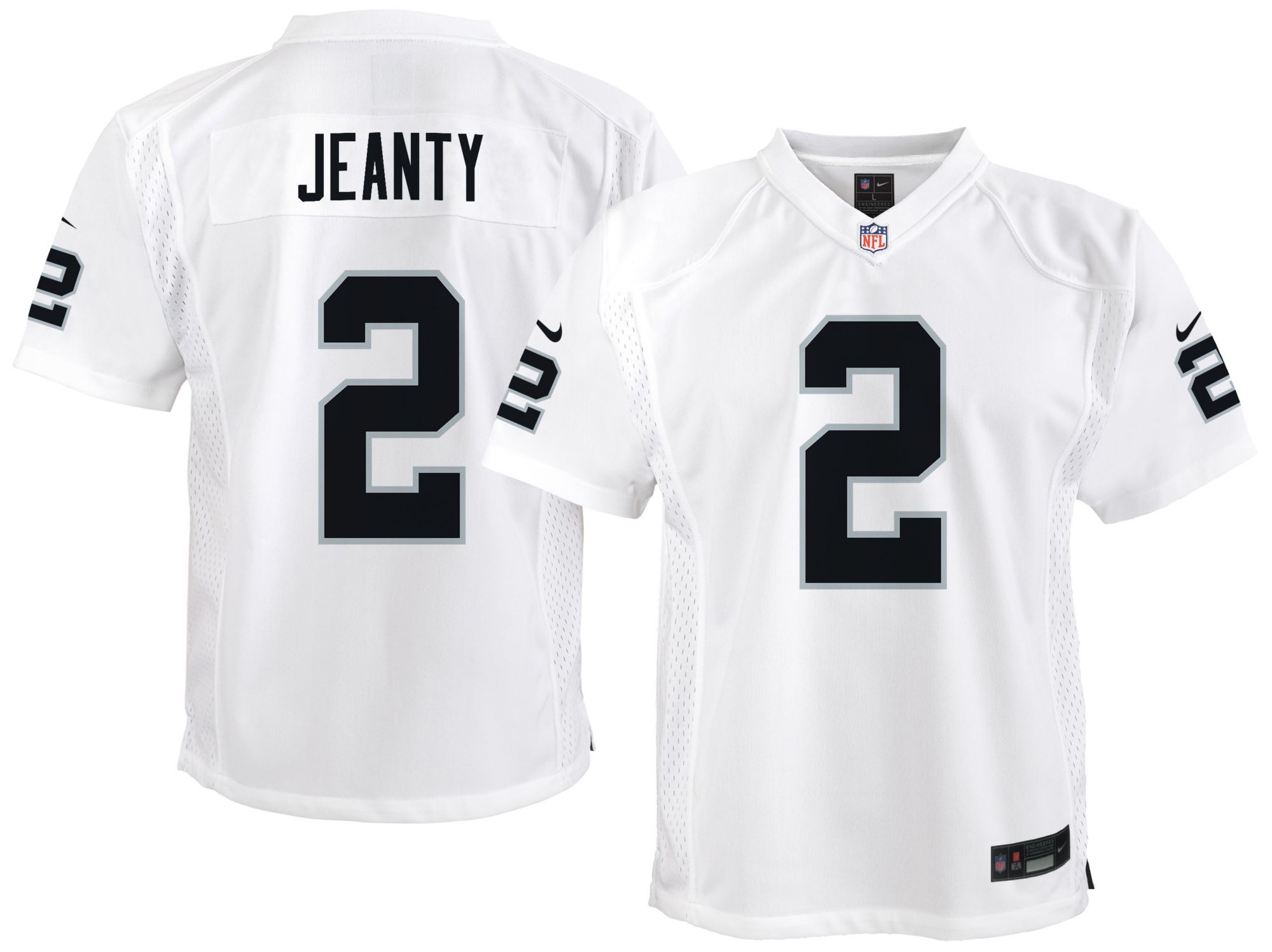 Nike Youth Las Vegas Raiders Ashton Jeanty #2 White Road Game Jersey