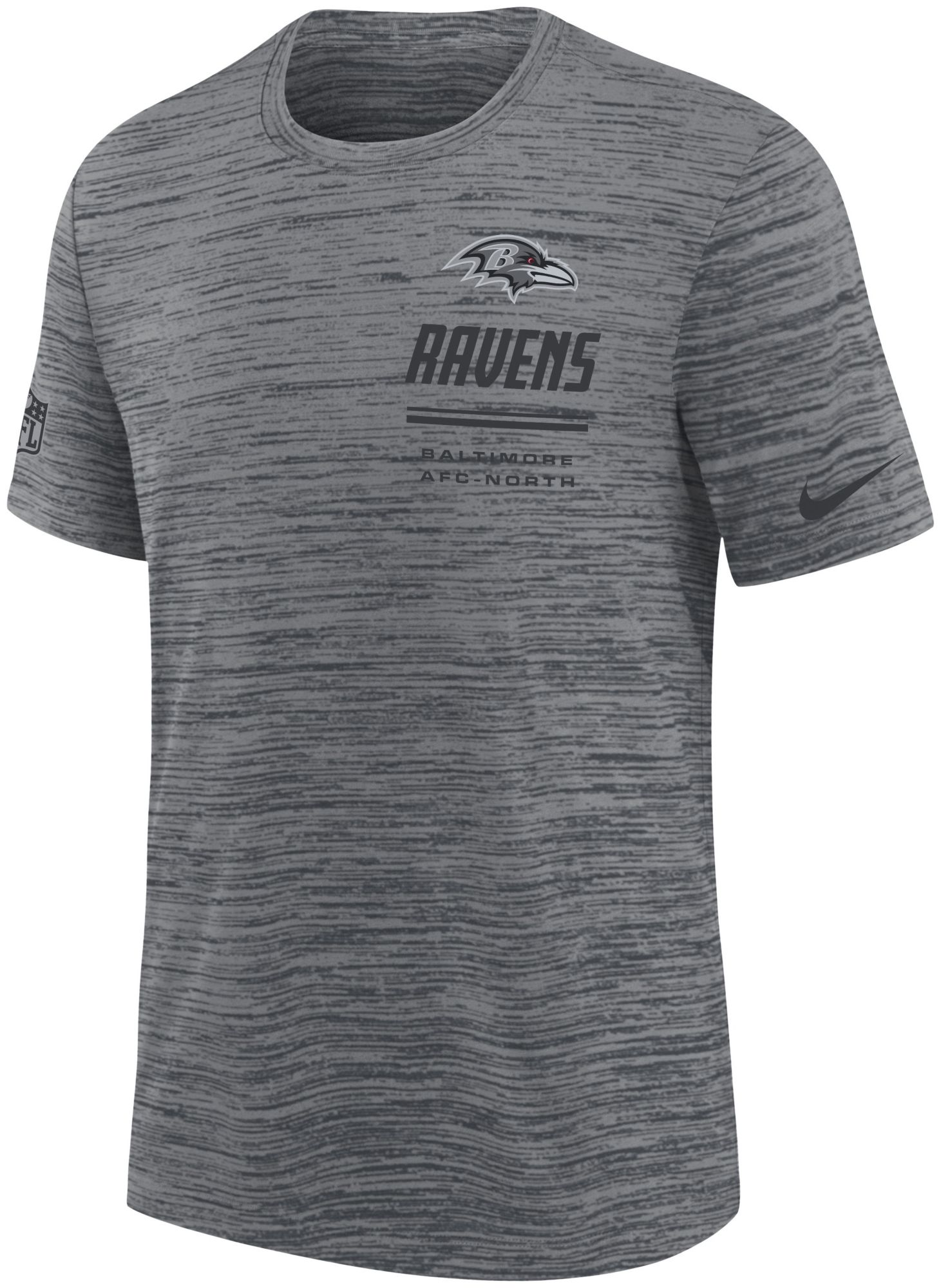Nike Youth Baltimore Ravens Dark Heather Gray Sideline Velocity T-Shirt