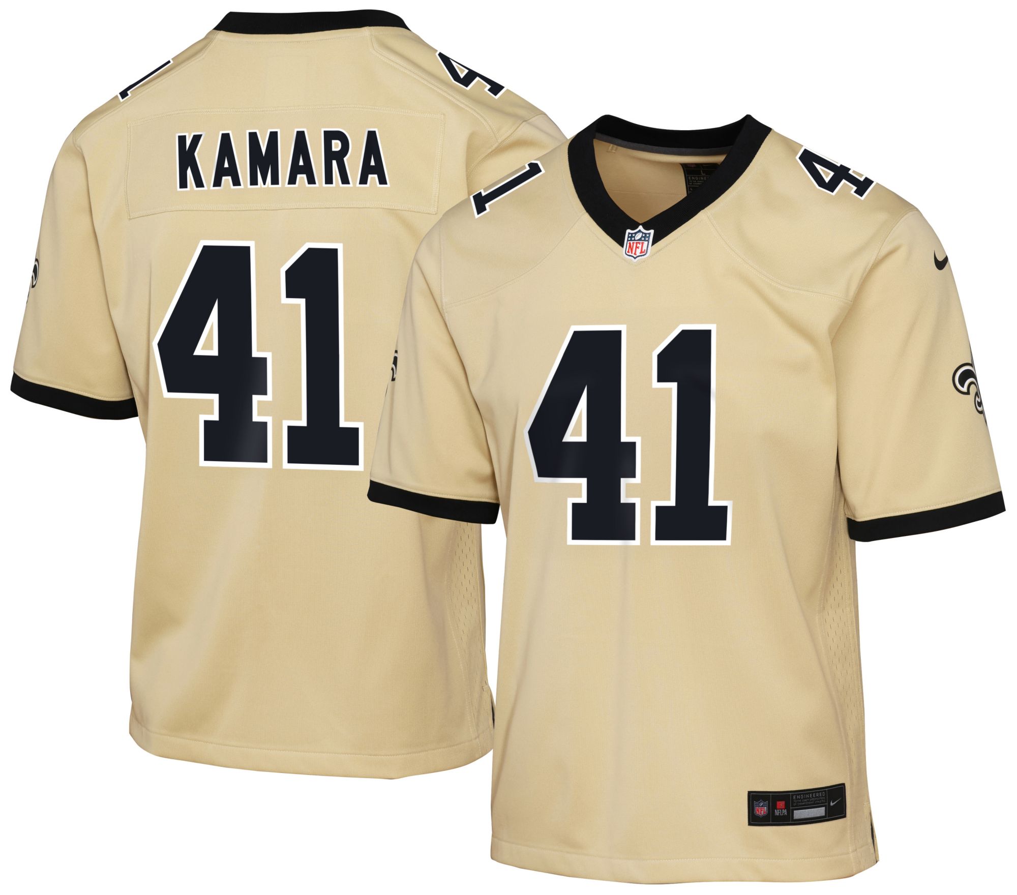 Nike Youth New Orleans Saints Alvin Kamara #41 Gold Alternate Game Jersey