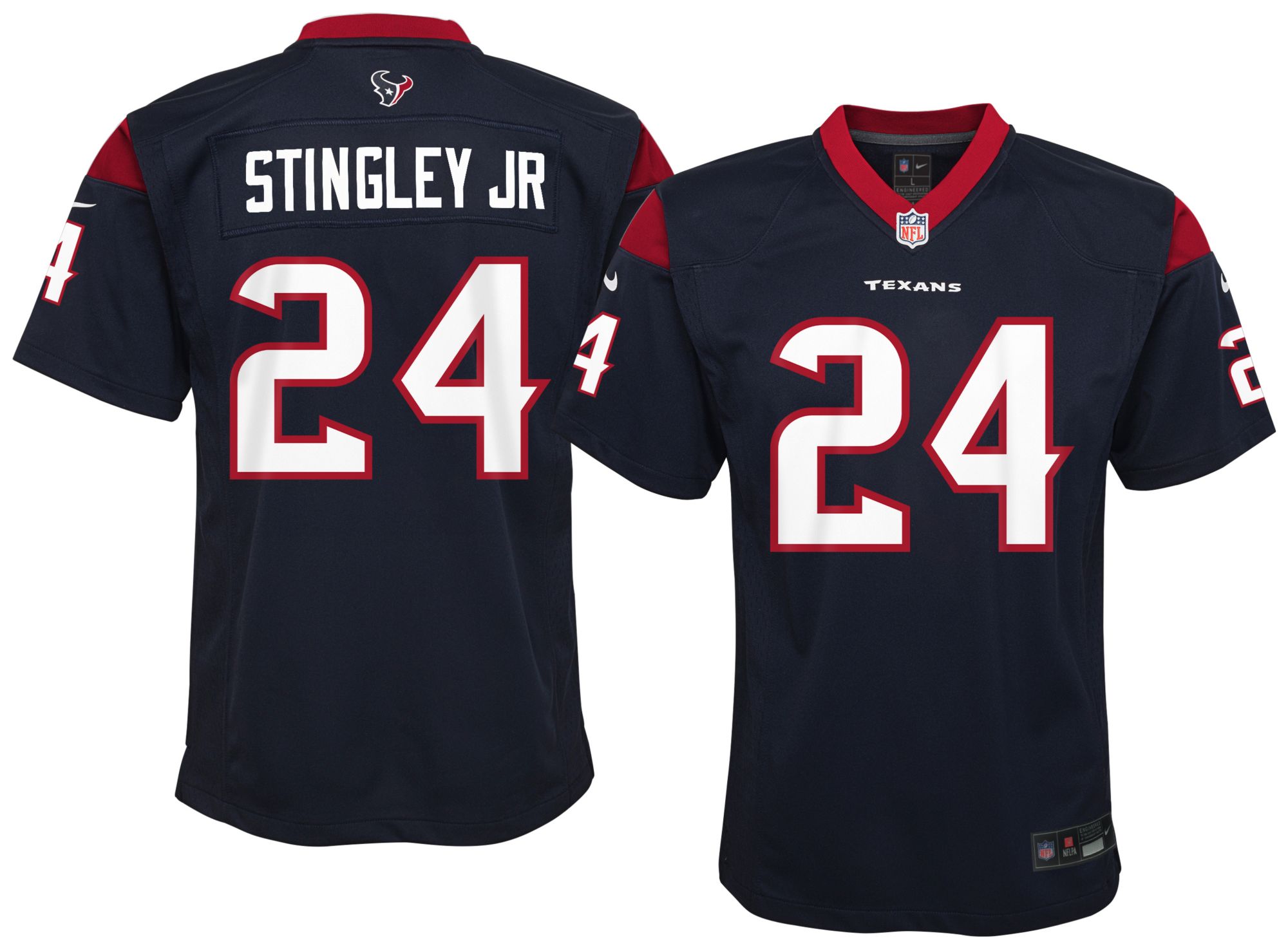 Nike Youth Houston Texans Derek Stingley Jr #24 Navy Home Game Jersey
