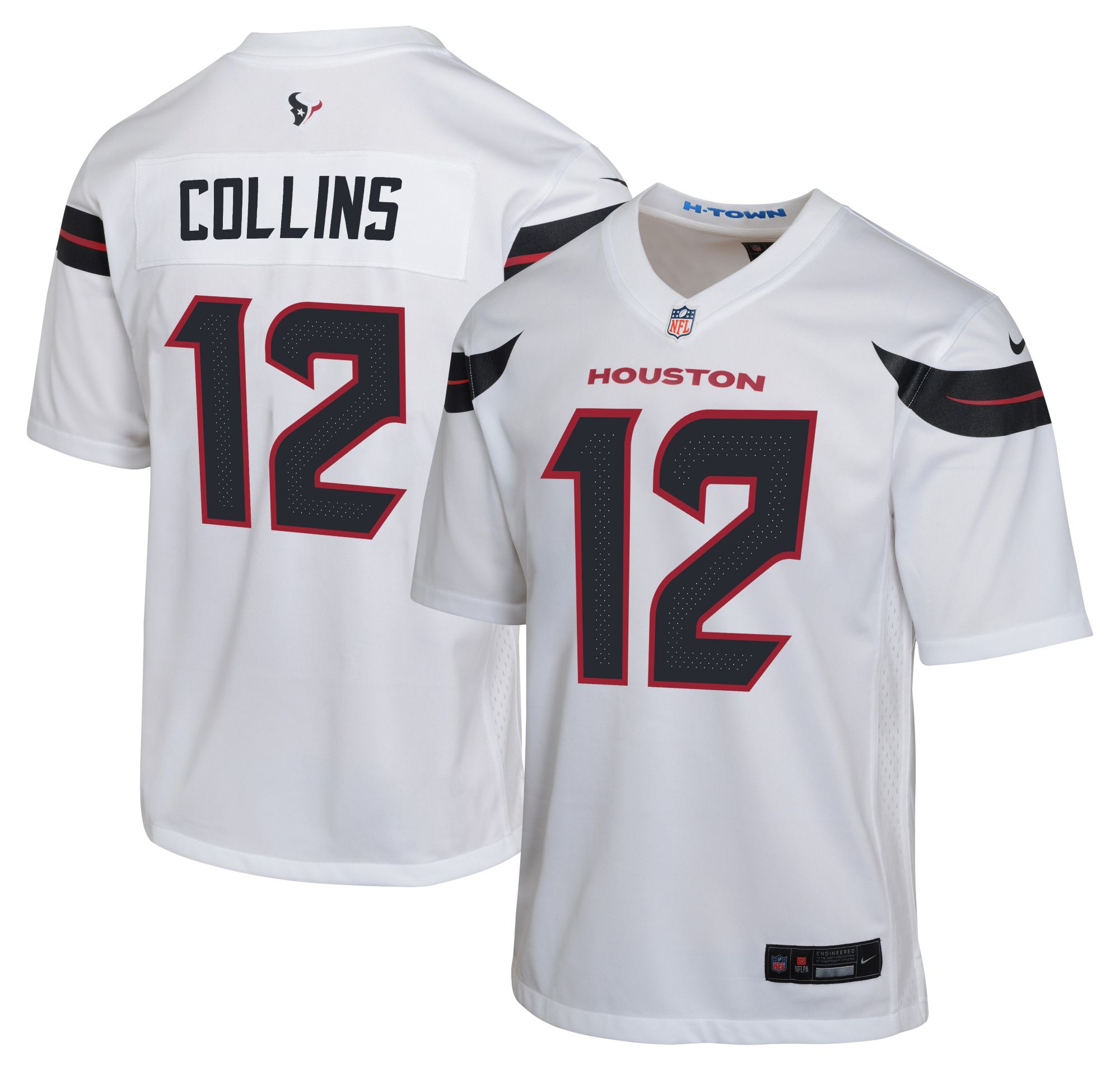 Nike Youth Houston Texans Nico Collins #12 White Road Game Jersey
