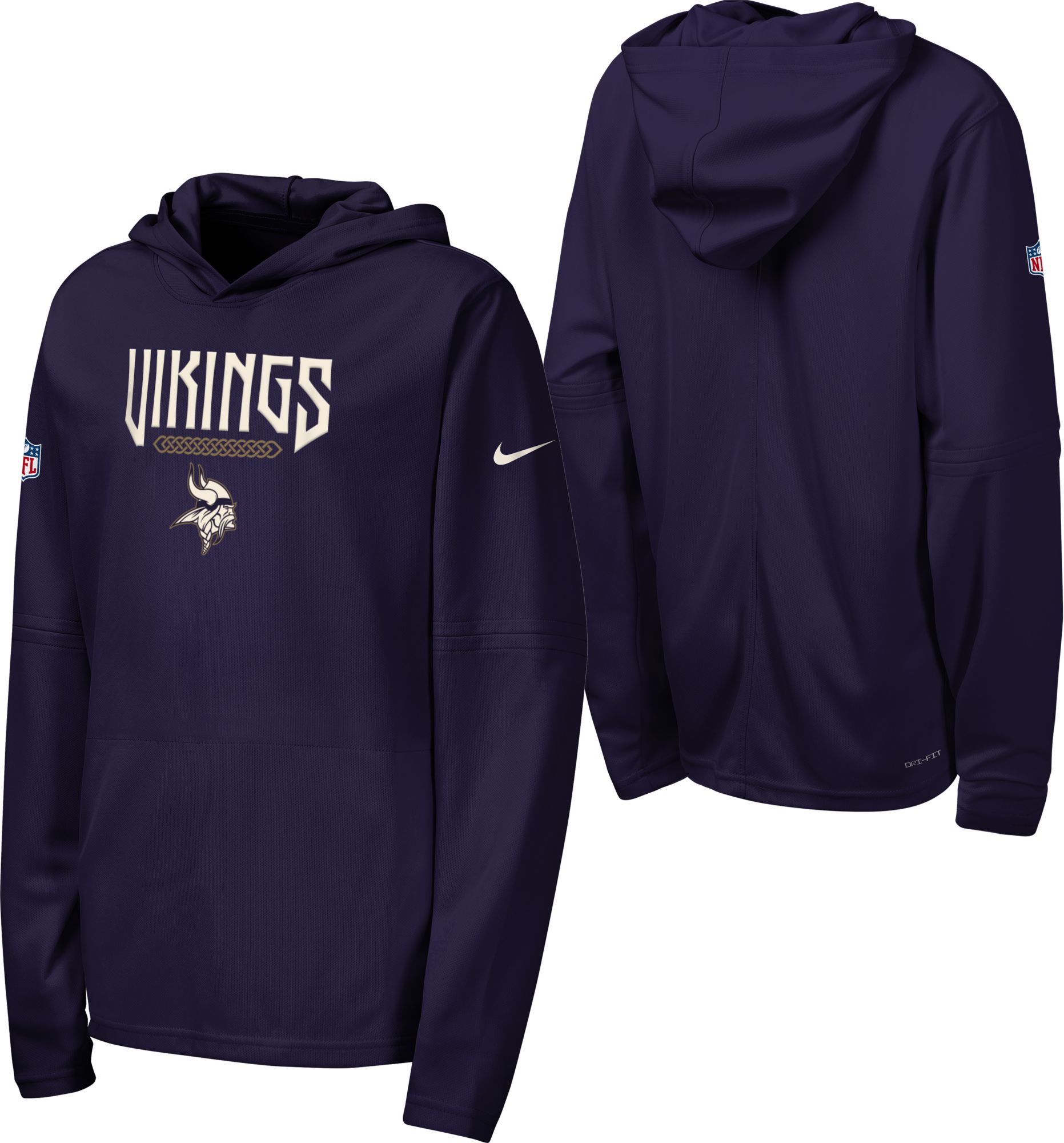 Nike Youth Minnesota Vikings NFL Rivalries Dri-FIT Long Sleeve Hooded Shirt