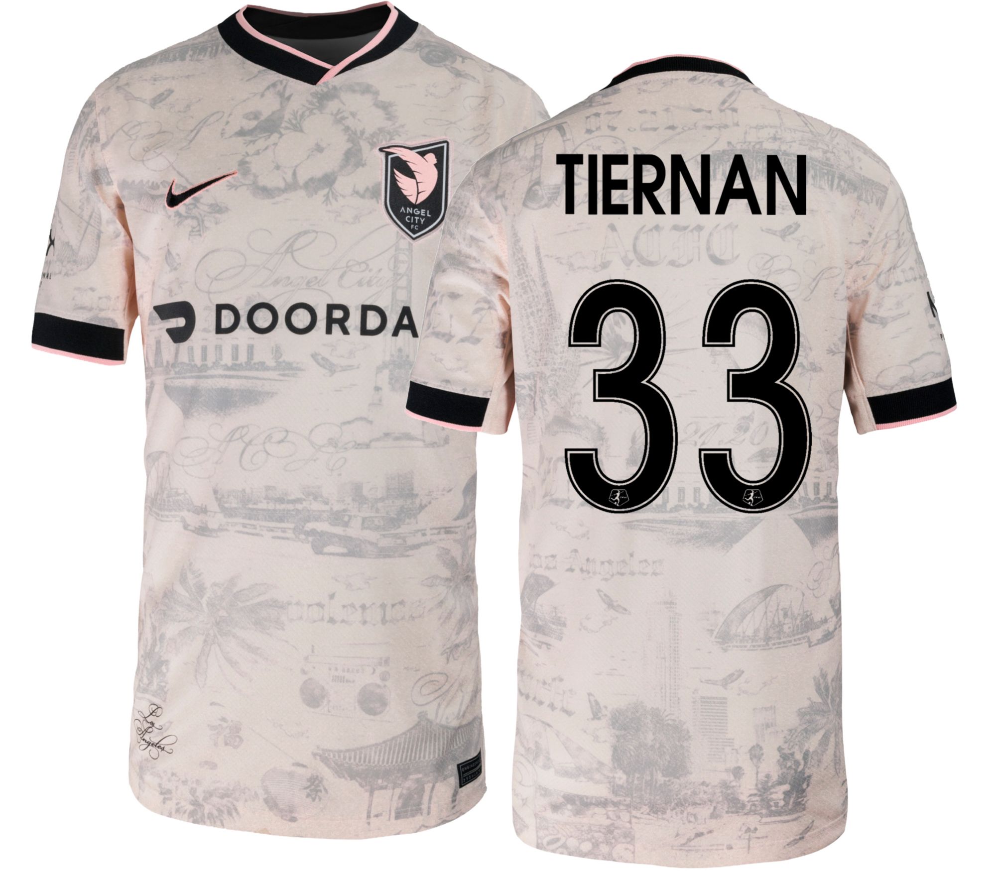 Nike Youth Angel City FC Riley Tiernan #33 Off-White 2026 Away Swingman Jersey