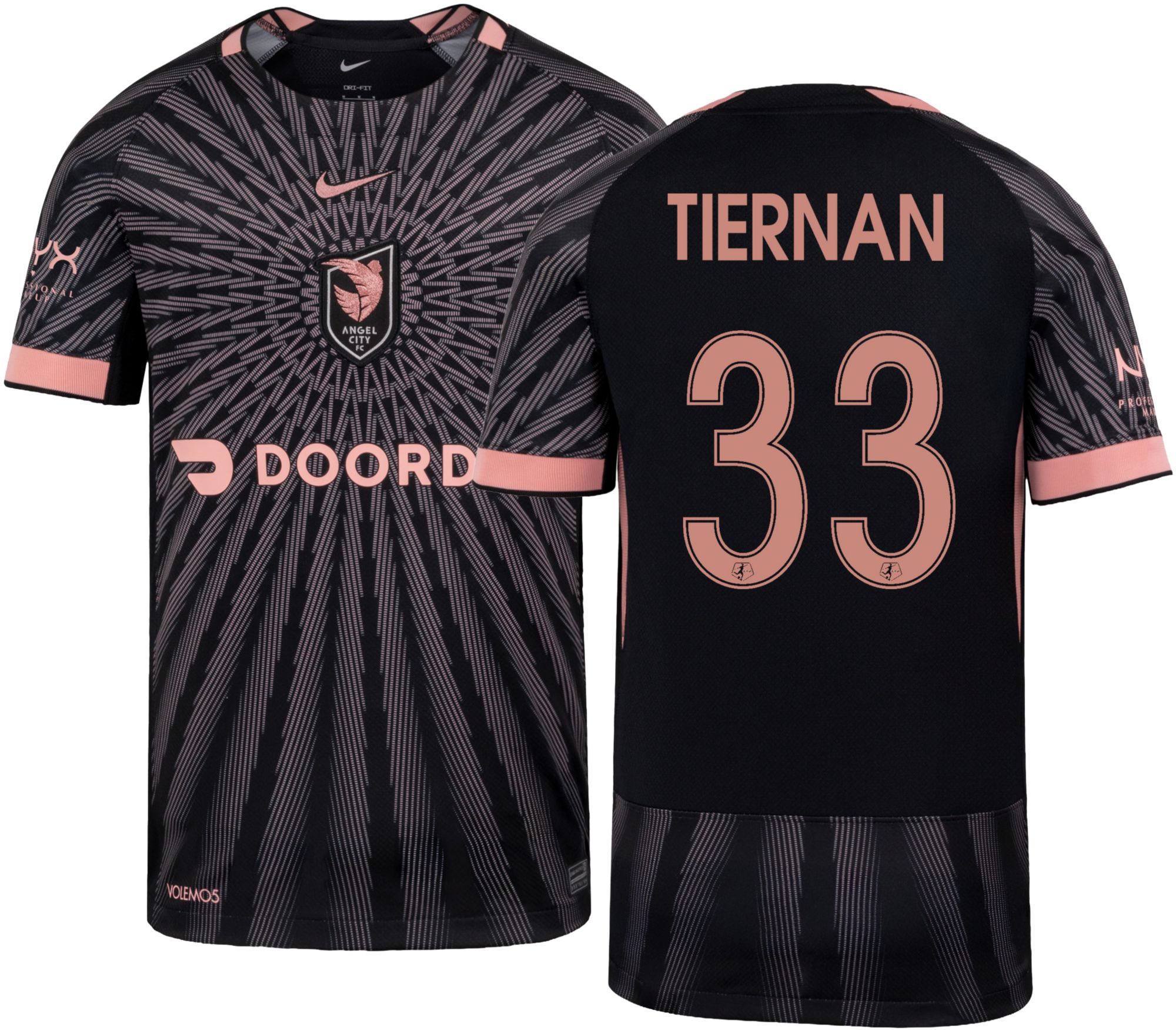 Nike Youth Angel City FC 2026 Riley Tiernan #33 Black Replica Away Jersey