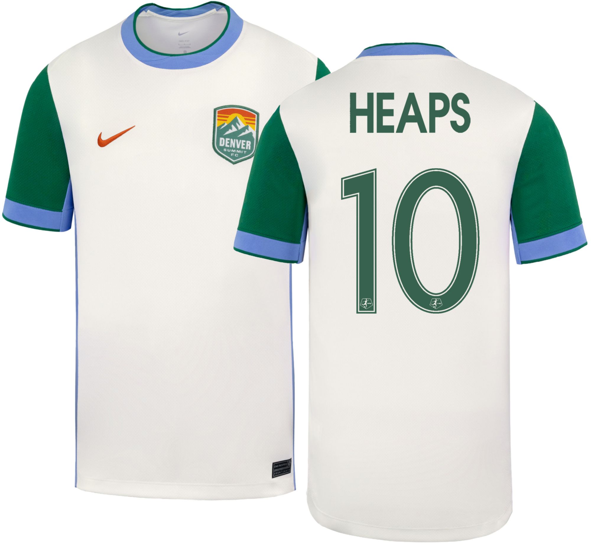 Nike Youth Denver Summit FC Lindsey Heaps #10 Off-White 2026 Home Swingman Jersey
