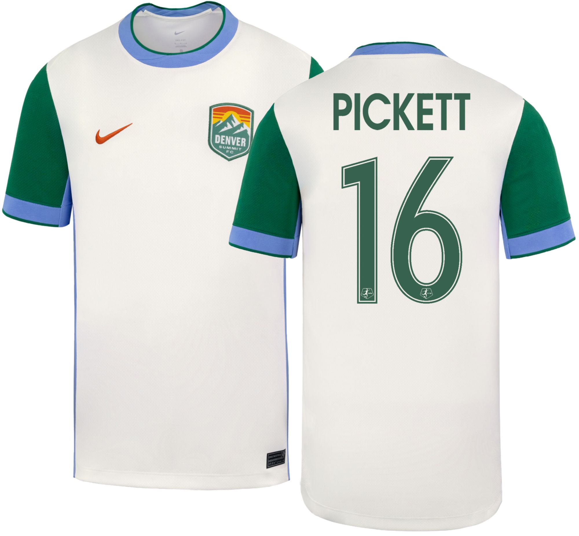 Nike Youth Denver Summit FC Carson Pickett #16 Off-White 2026 Home Swingman Jersey