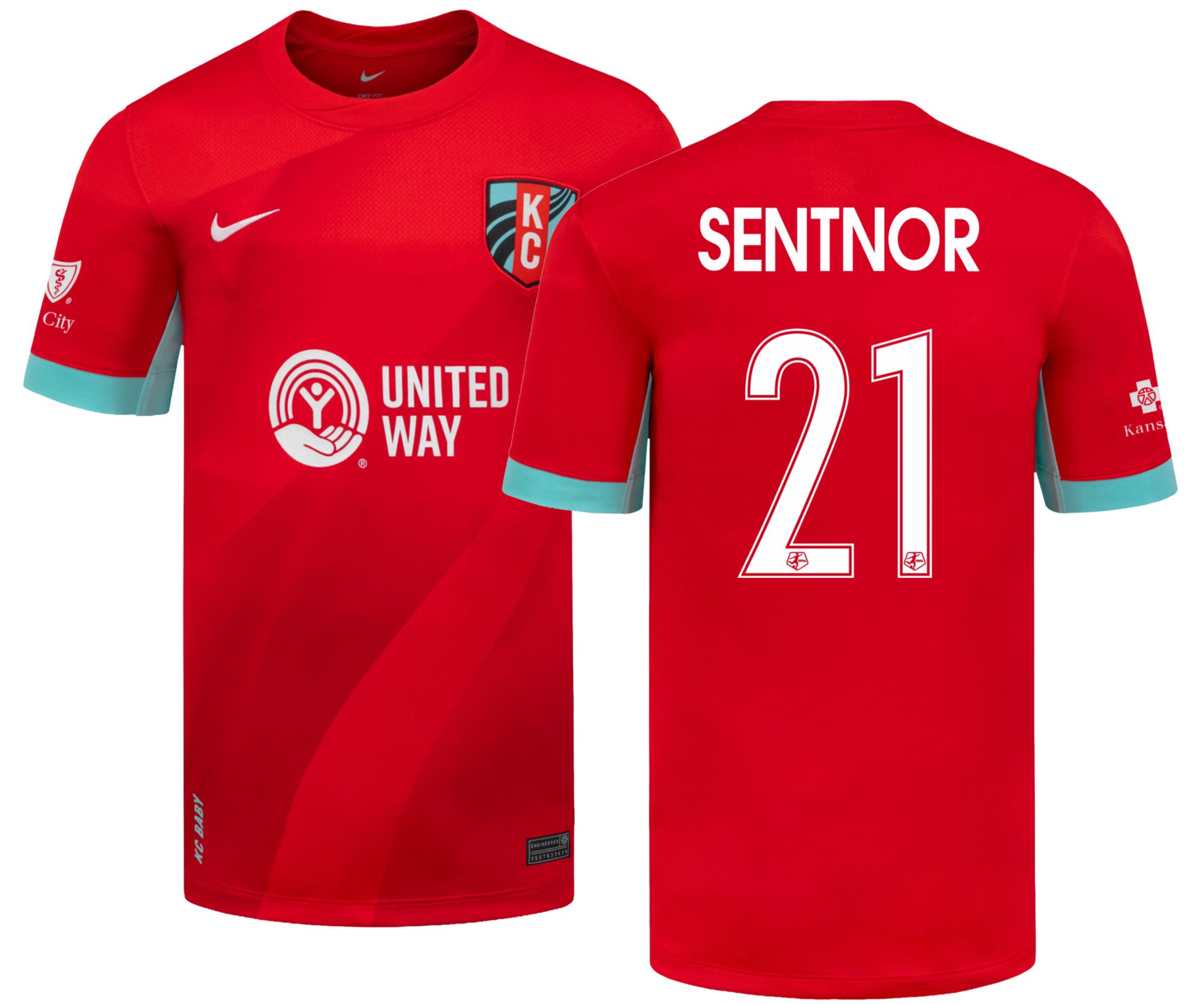 Nike Youth Kansas City Current Ally Sentnor #21 Red 2026 Home Swingman Jersey