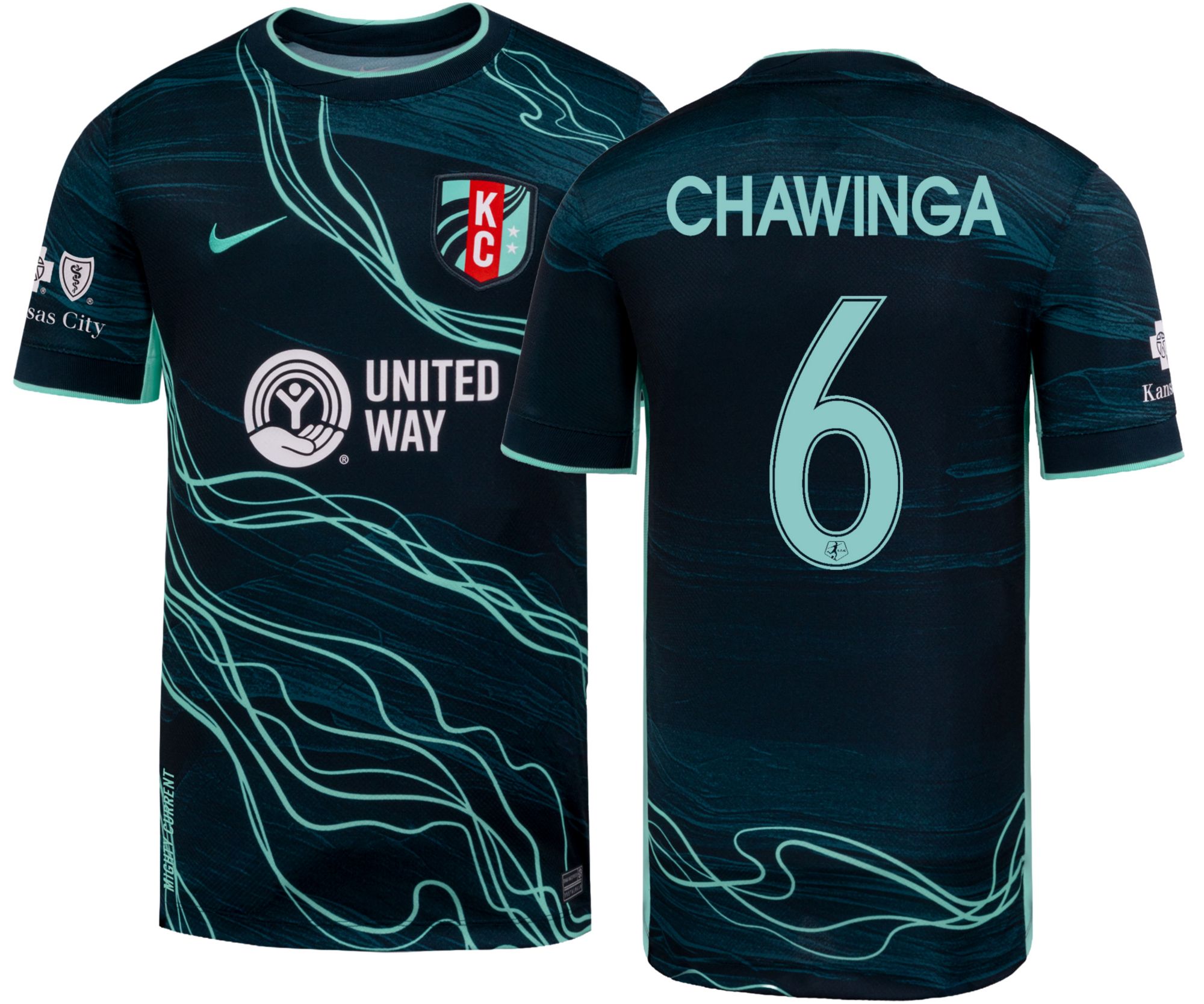 Nike Youth Kansas City Current Temwa Chawinga #6 Charcoal 2026 Third Swingman Jersey