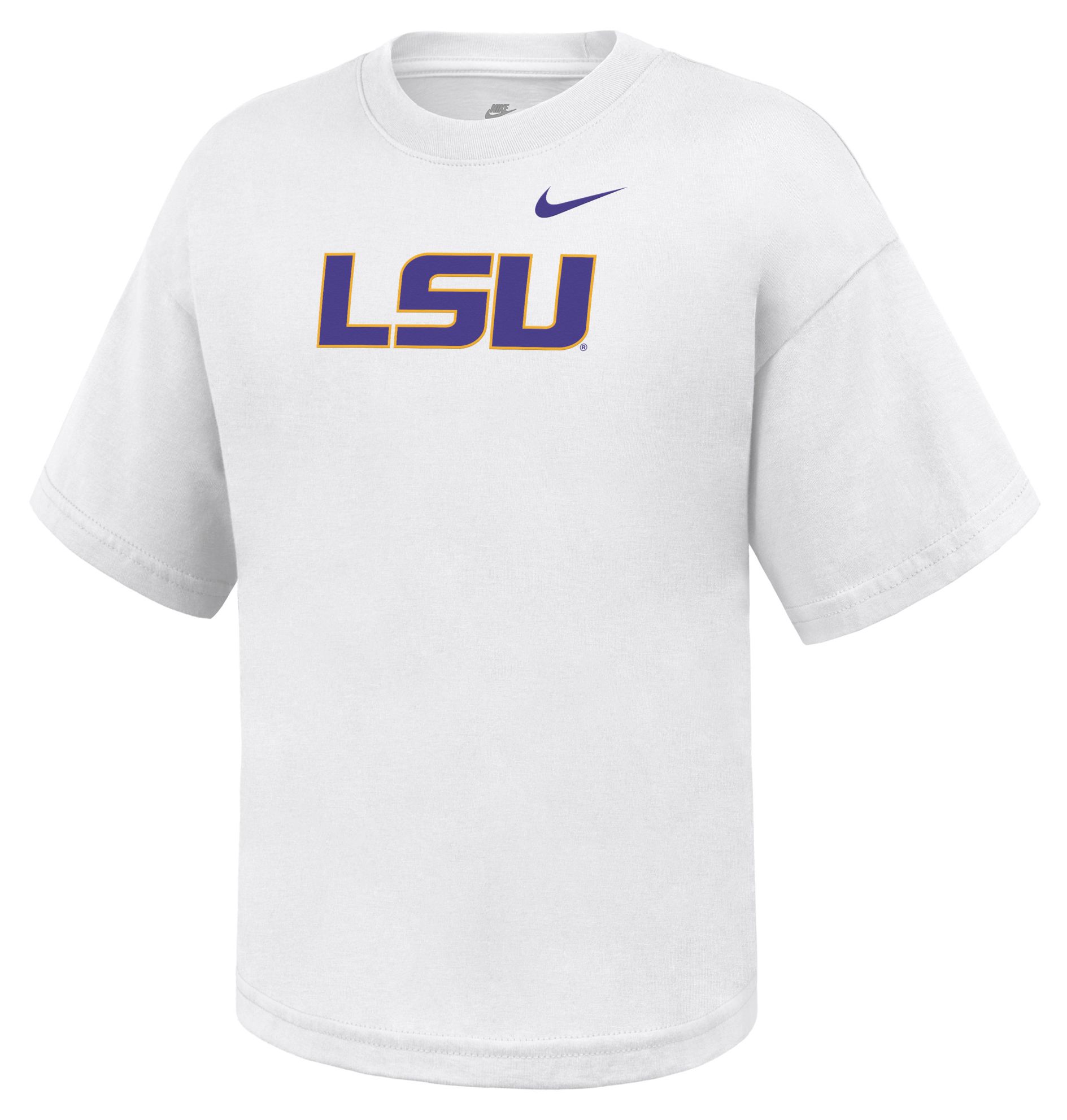 Nike Youth LSU Tigers White Boxy T-Shirt