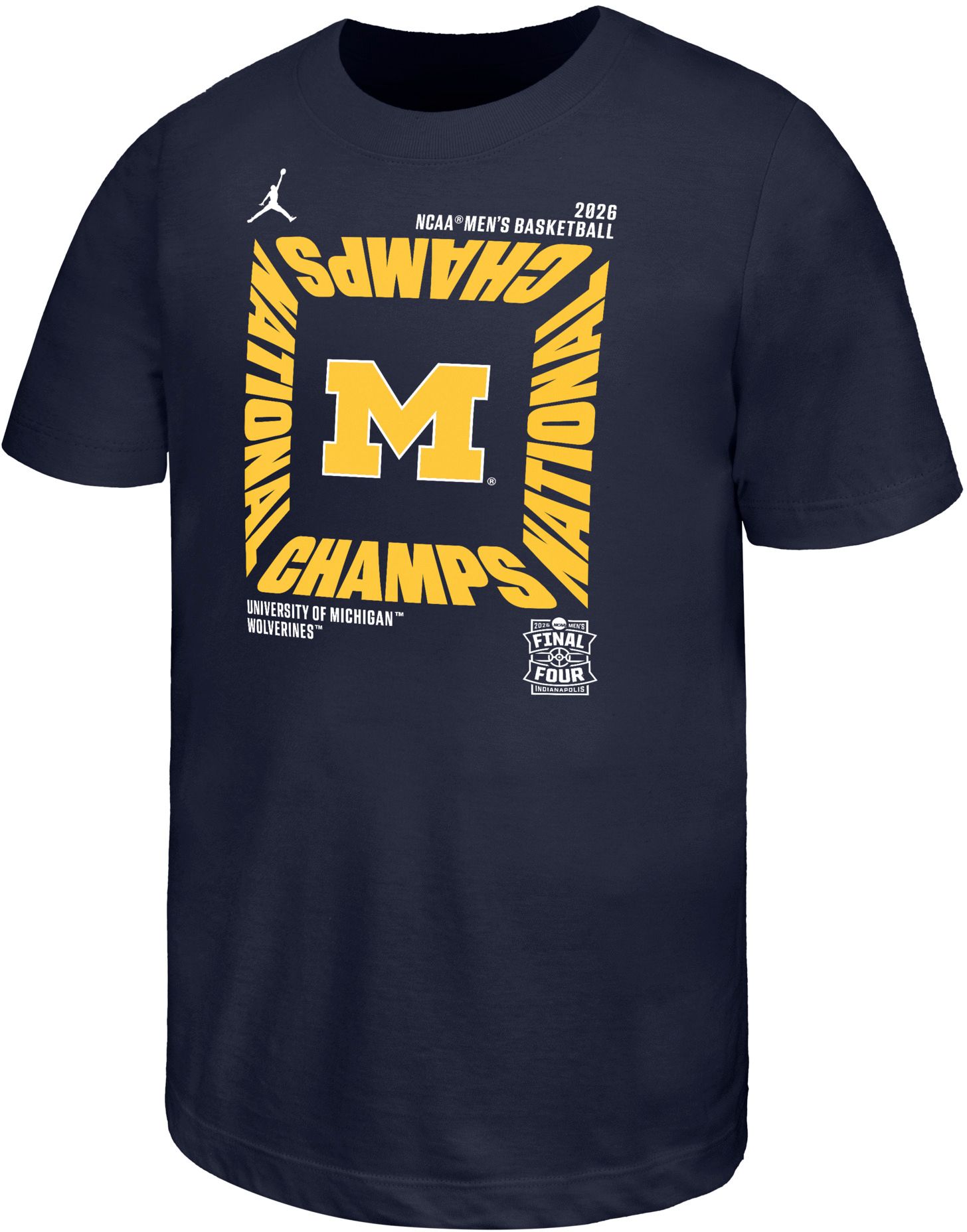 Jordan Youth 2026 Men's Basketball National Champions Michigan Wolverines Celebration T-Shirt
