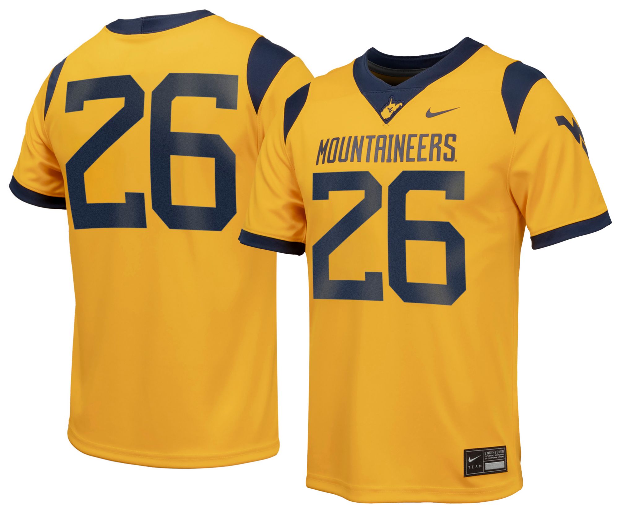 Nike Gold Youth West Virginia Mountaineers Football Jersey