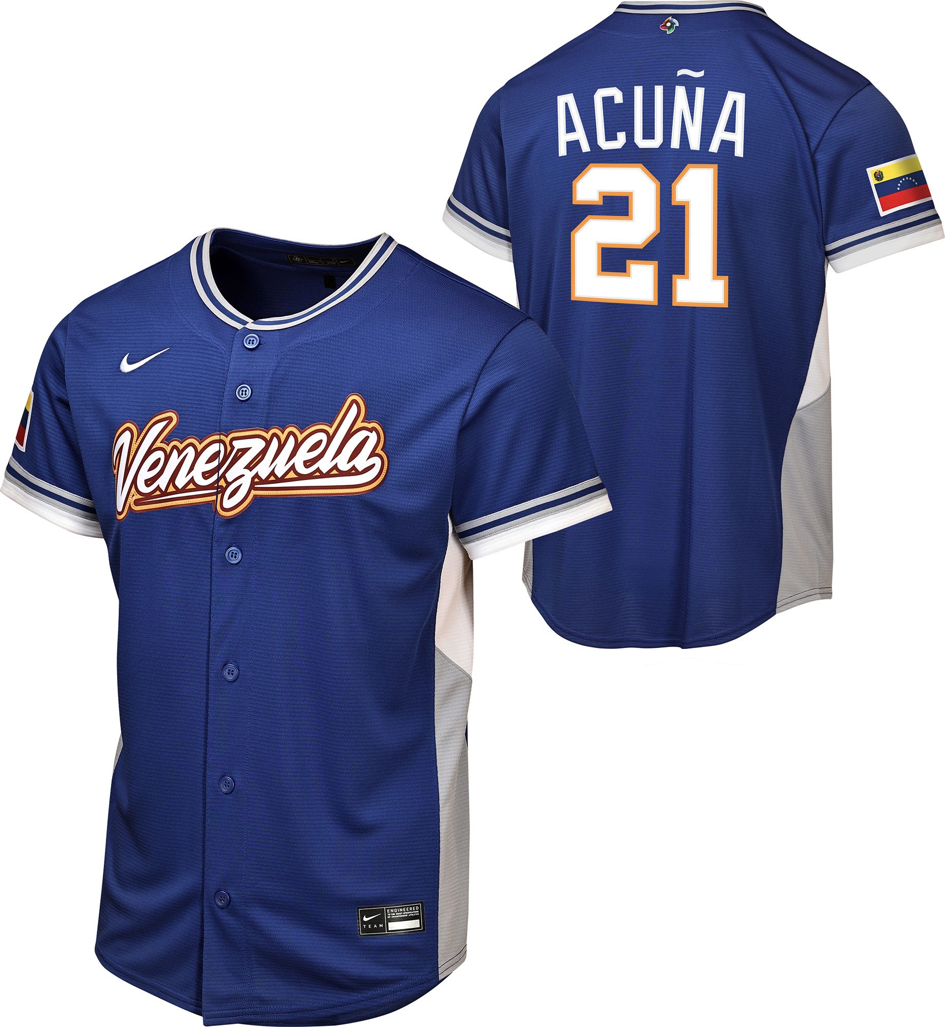 Nike Youth  World Baseball Classic 2026 Venezuela Ronald Acuna Jr. #13 Limited Road Jersey