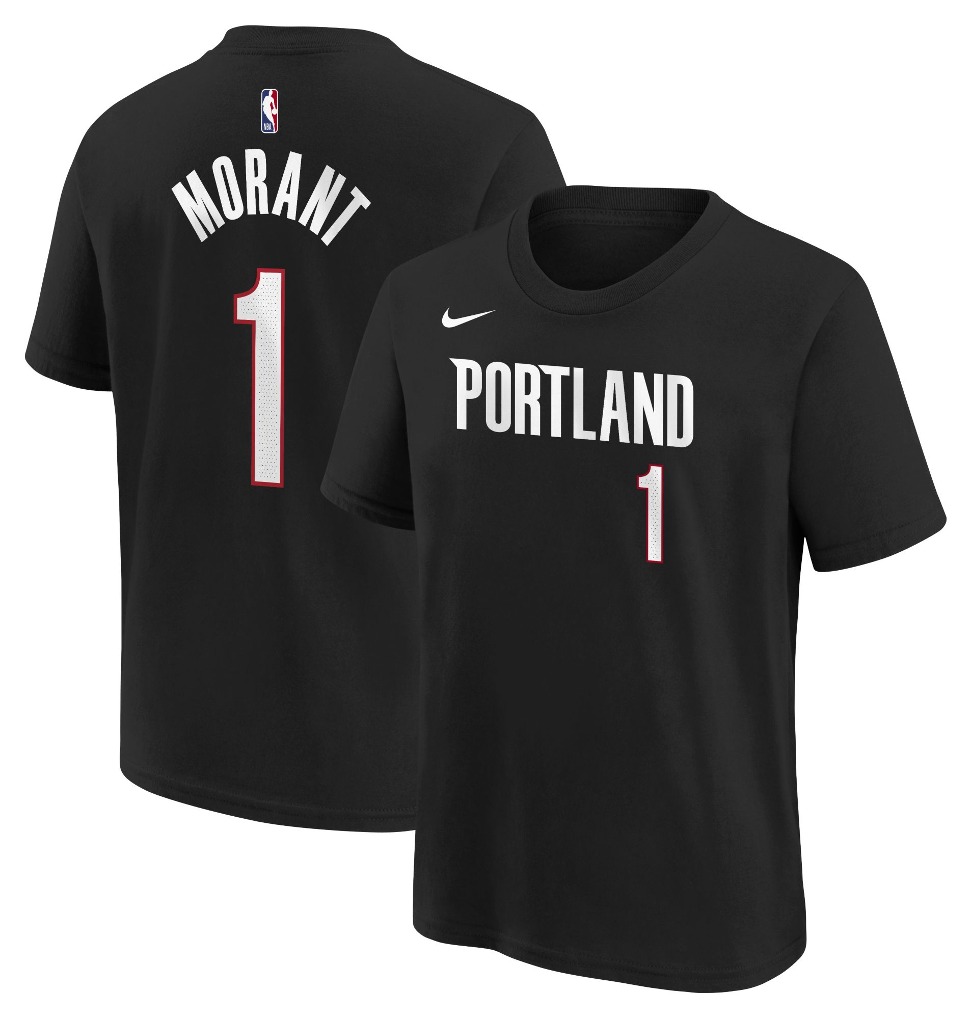Nike Youth Portland Trail Blazers Black Ja Morant #1 Icon Edition T-Shirt