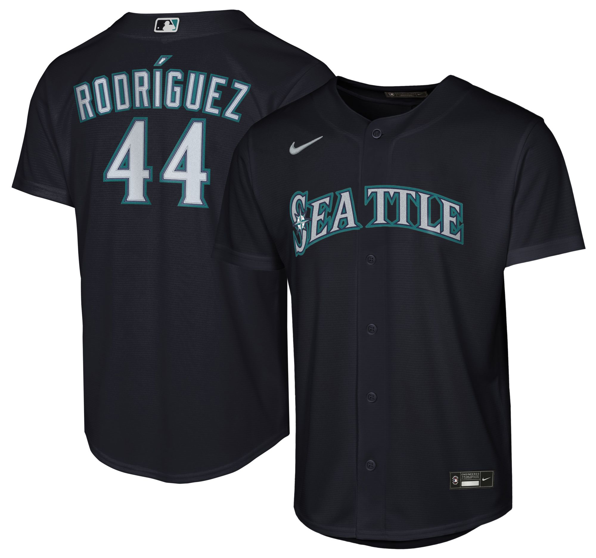 Nike Youth Seattle Mariners Navy Julio Rodriguez #44 Baseline Road Jersey