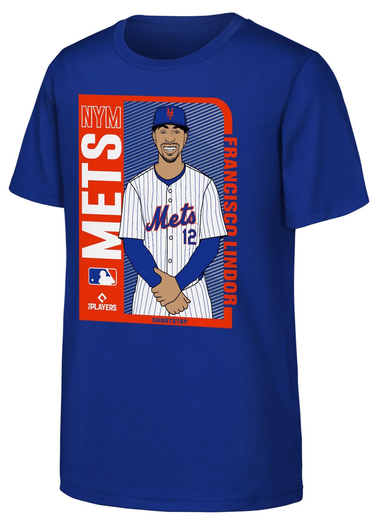Nike Youth New York Mets Royal Francisco Lindor #12 Player Card T-Shirt