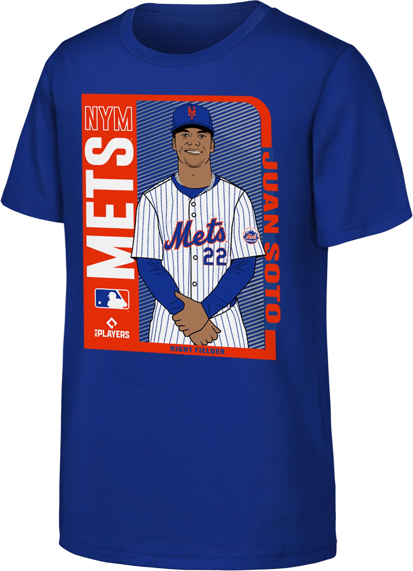 Nike Youth New York Mets Royal Juan Soto #22 Player Card T-Shirt