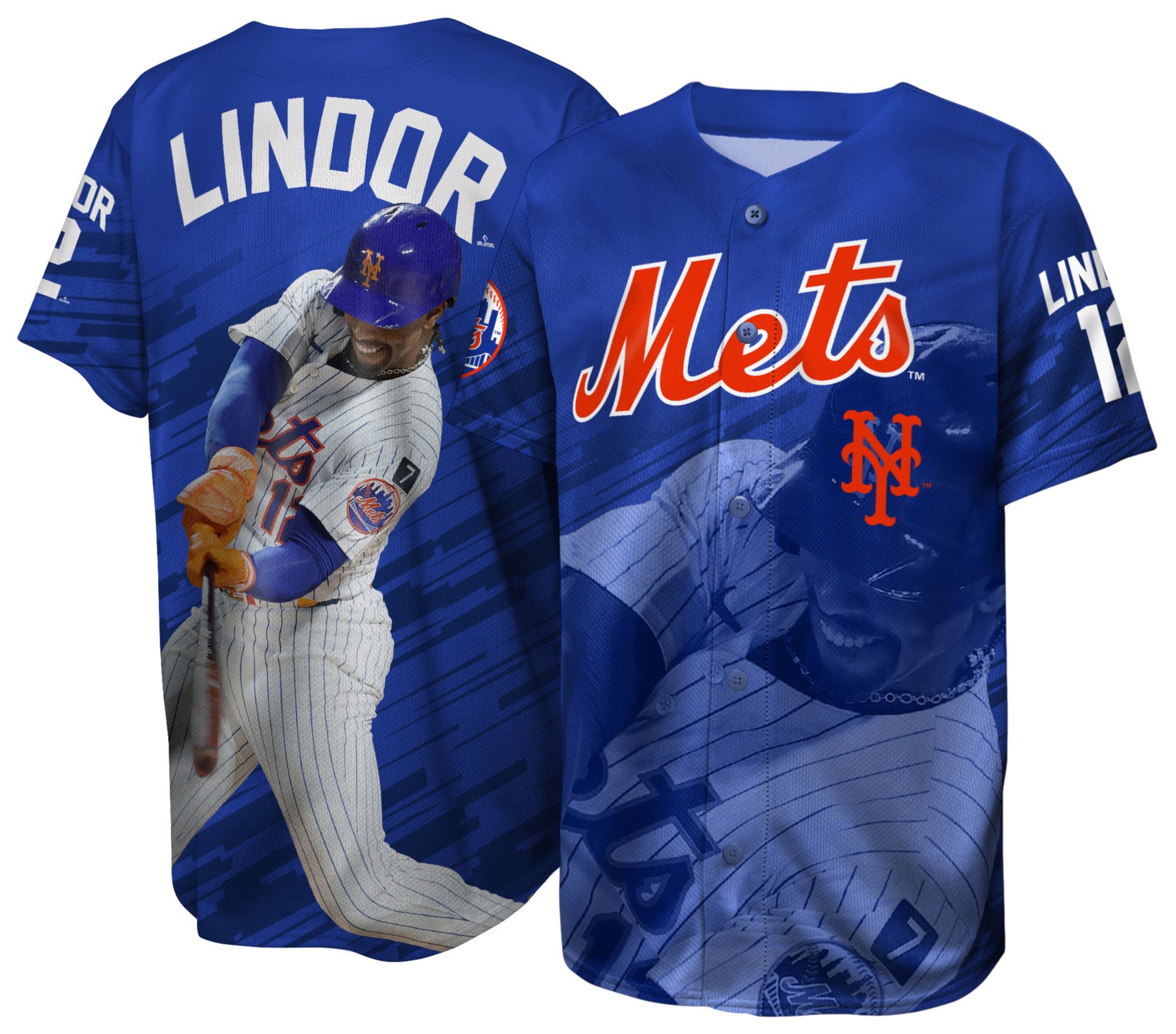 Nike Youth New York Mets Francisco Lindor #12 Satin Replica Jersey