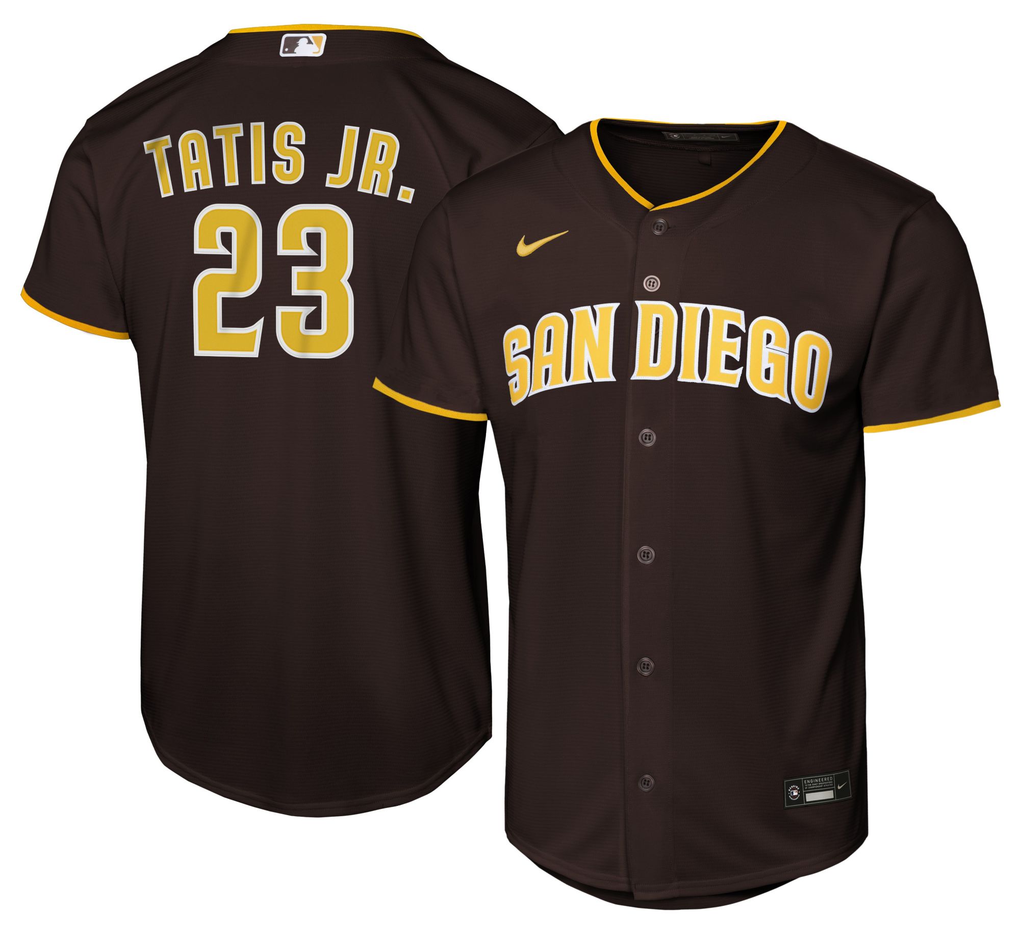 Nike Youth San Diego Padres Brown Fernando Tatis Jr. #23 Baseline Road Jersey