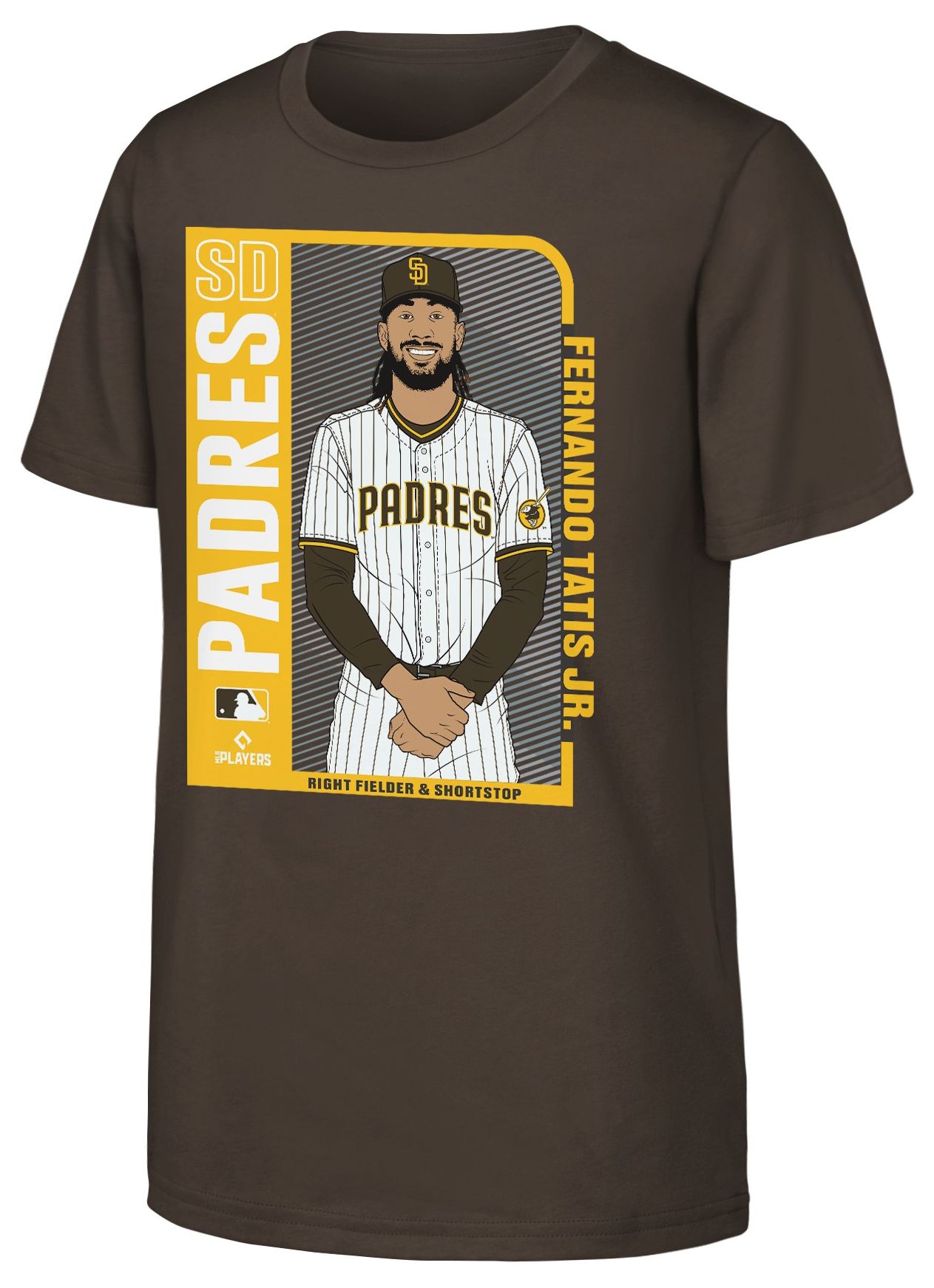 Nike Youth San Diego Padres Brown Fernando Tatis Jr. #23 Player Card T-Shirt