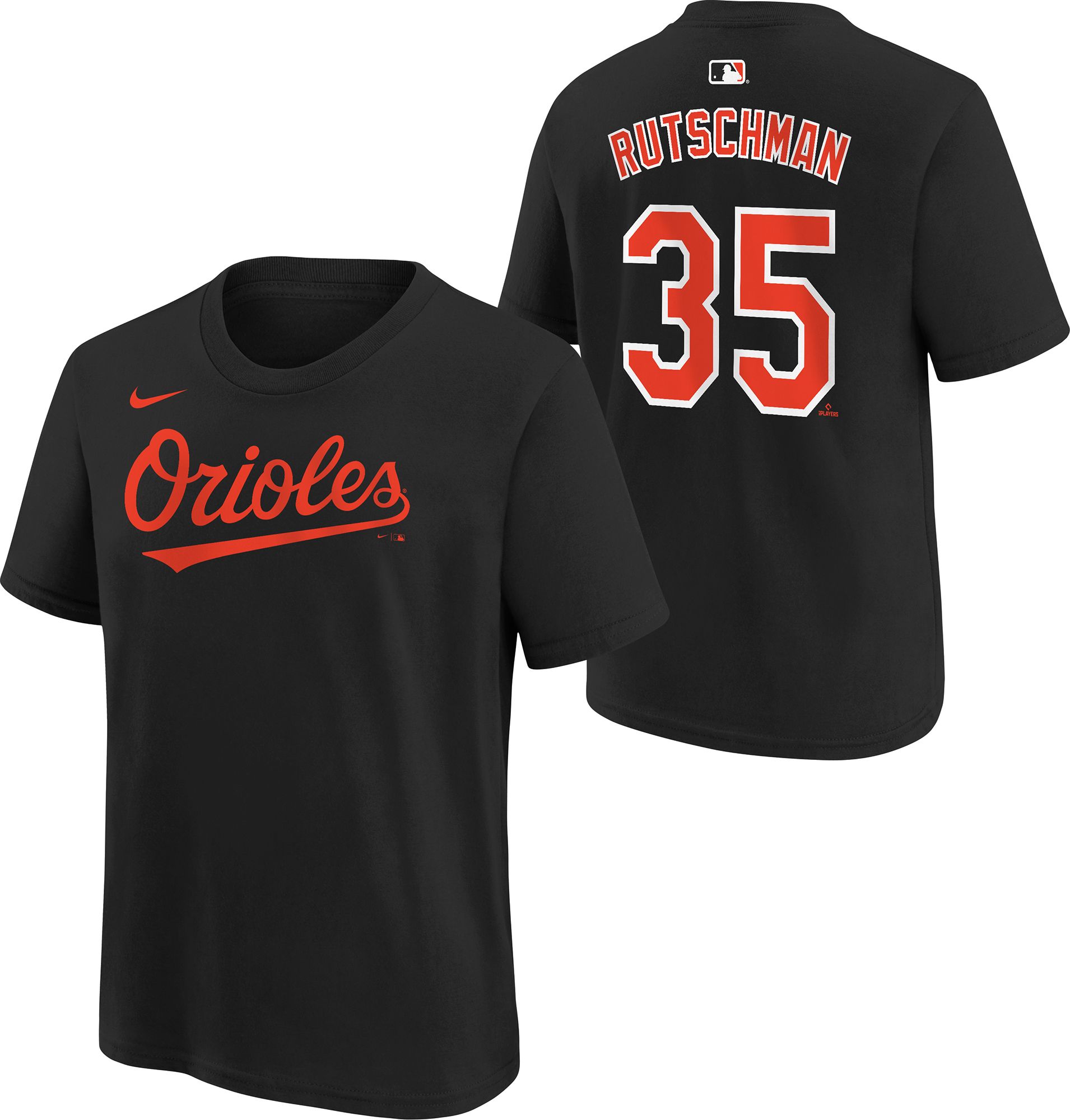 Nike Youth Baltimore Orioles Black Adley Rutschman #35 Home T-Shirt