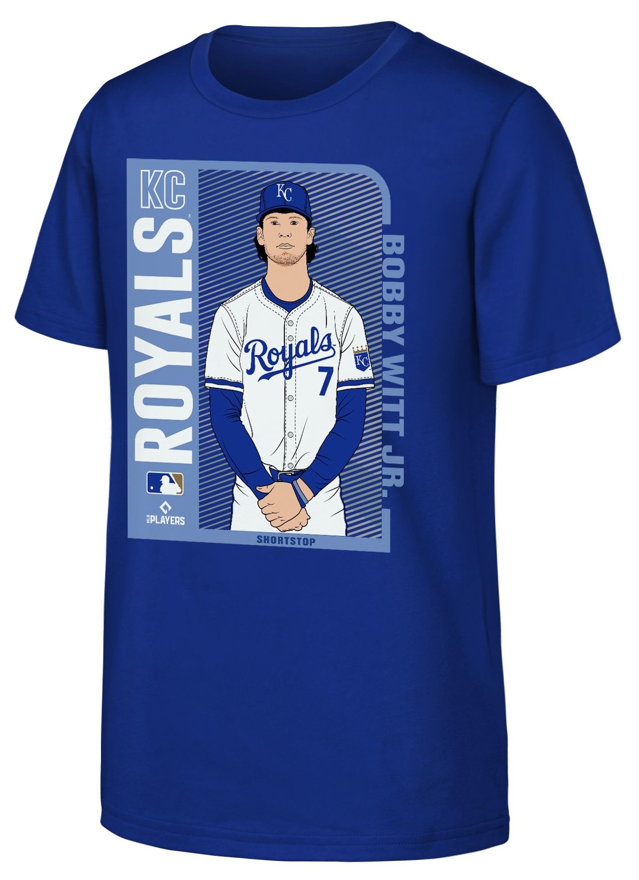 Nike Youth Kansas City Royals Royal Bobby Witt Jr. #7 Player Card T-Shirt