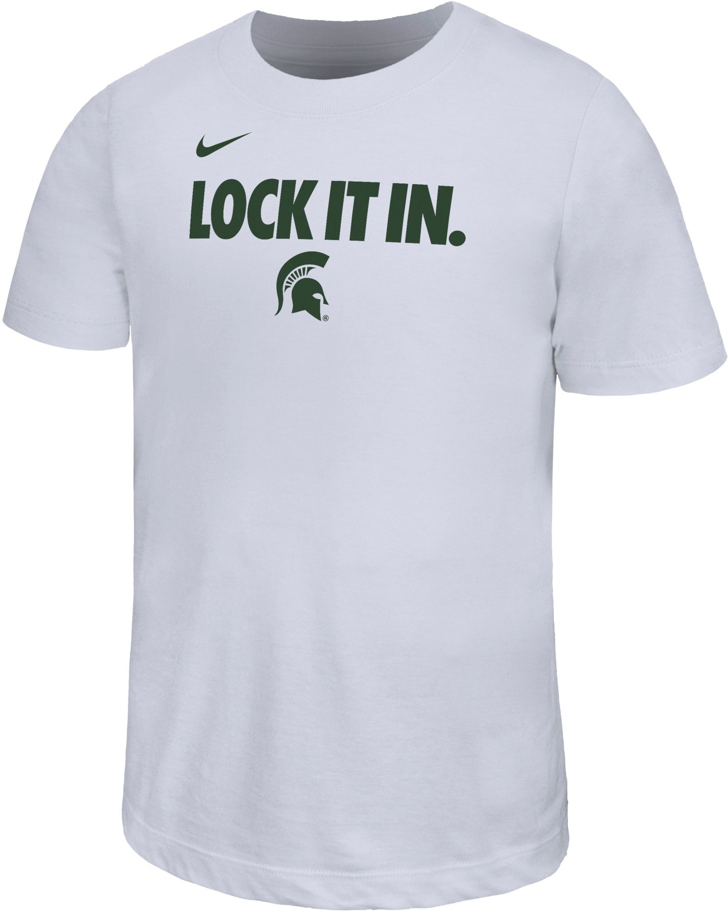 Nike Youth Michigan State Spartans 'Lock It In.' White Bench T-Shirt