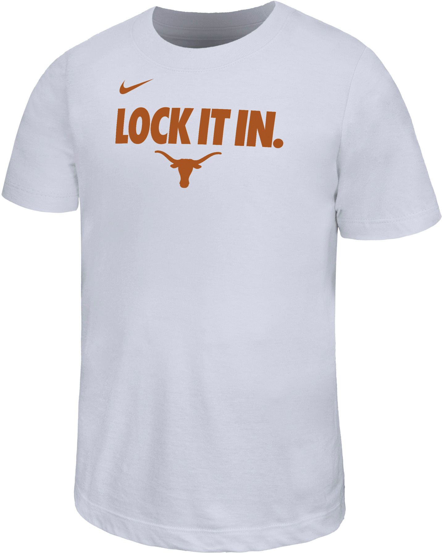 Nike Youth Texas Longhorns 'Lock It In.' White Bench T-Shirt