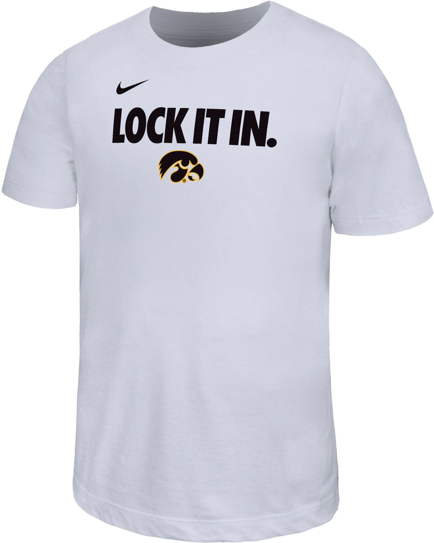 Nike Youth Iowa Hawkeyes 'Lock It In.' White Bench T-Shirt