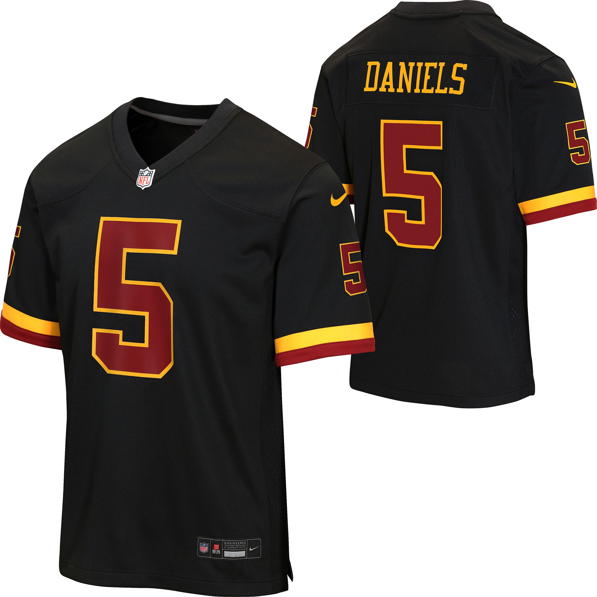 Nike Youth Washington Commanders Jayden Daniels #5 Black  Alternate Game Jersey