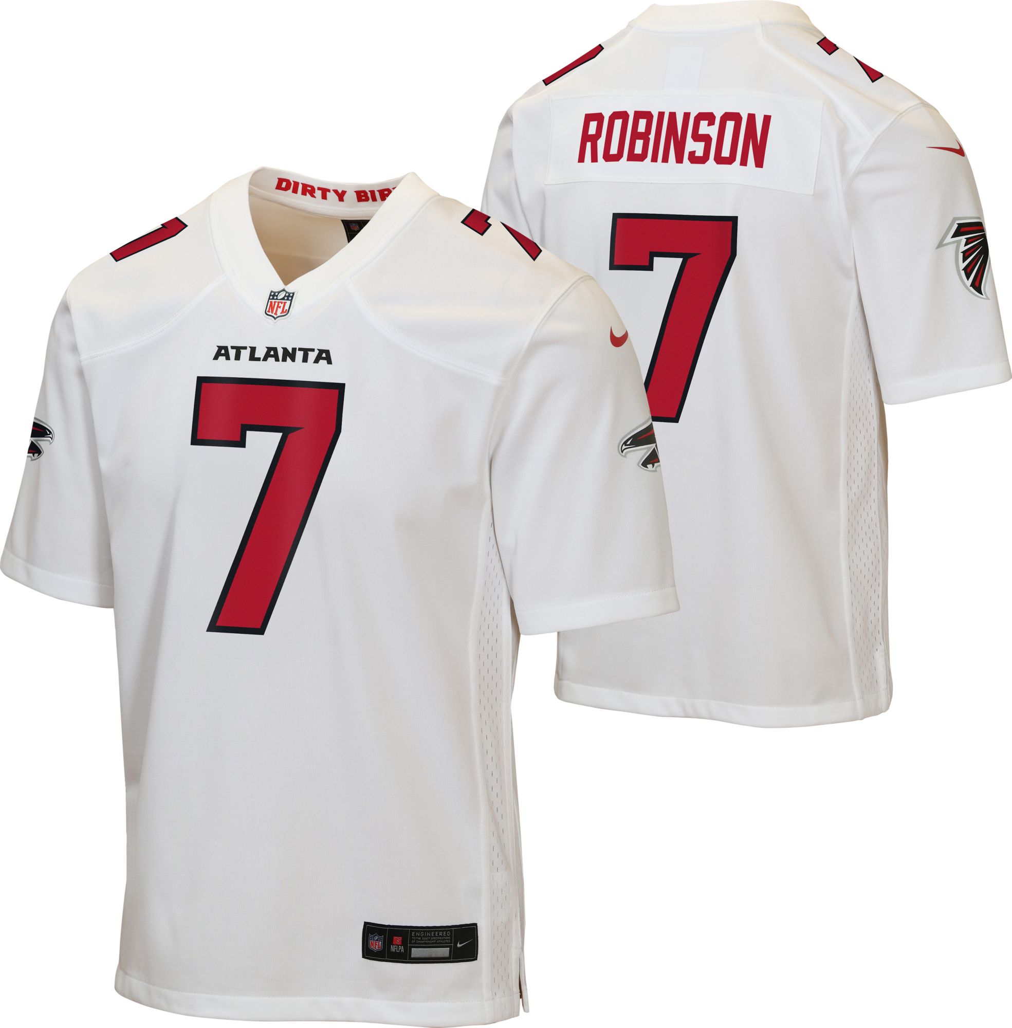 Nike Youth Atlanta Falcons White Bijan Robinson #7 Road Game Jersey
