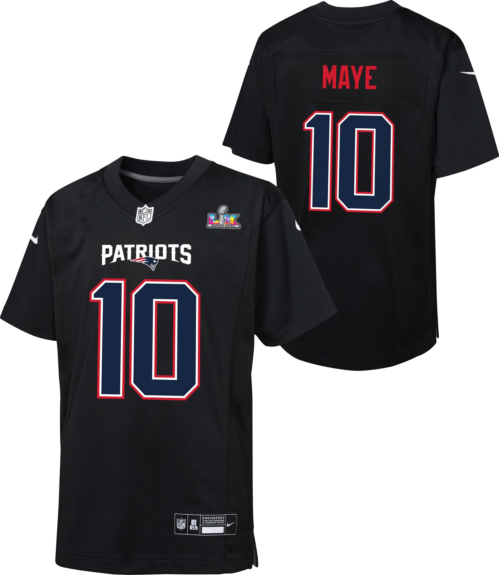 Nike Youth 2025-26 Super Bowl LX Bound New England Patriots Drake Maye #10 Game Jersey