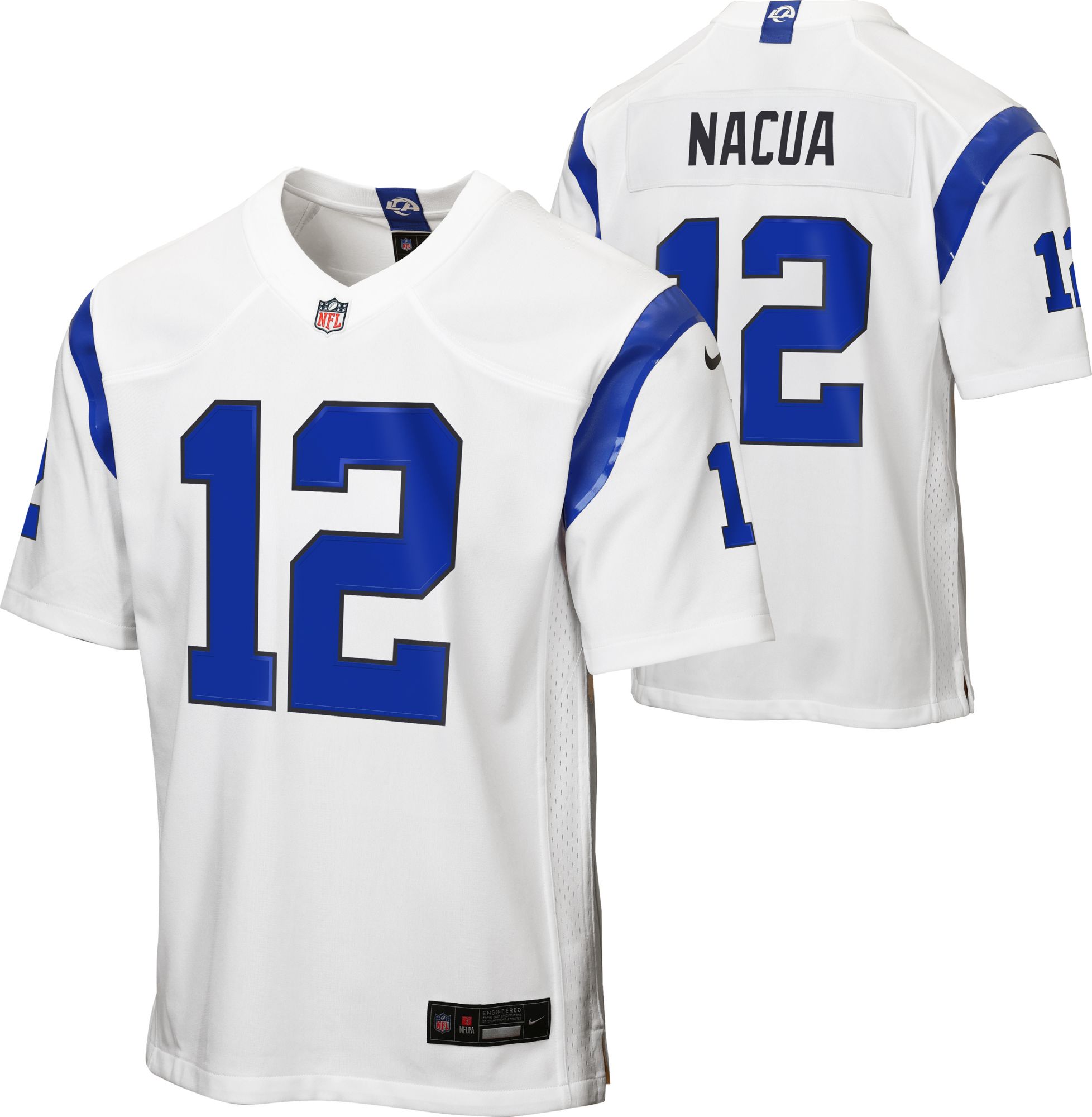 Nike Youth Los Angeles Rams Puka Nacua #12 Fearsome White Alternate Game Jersey