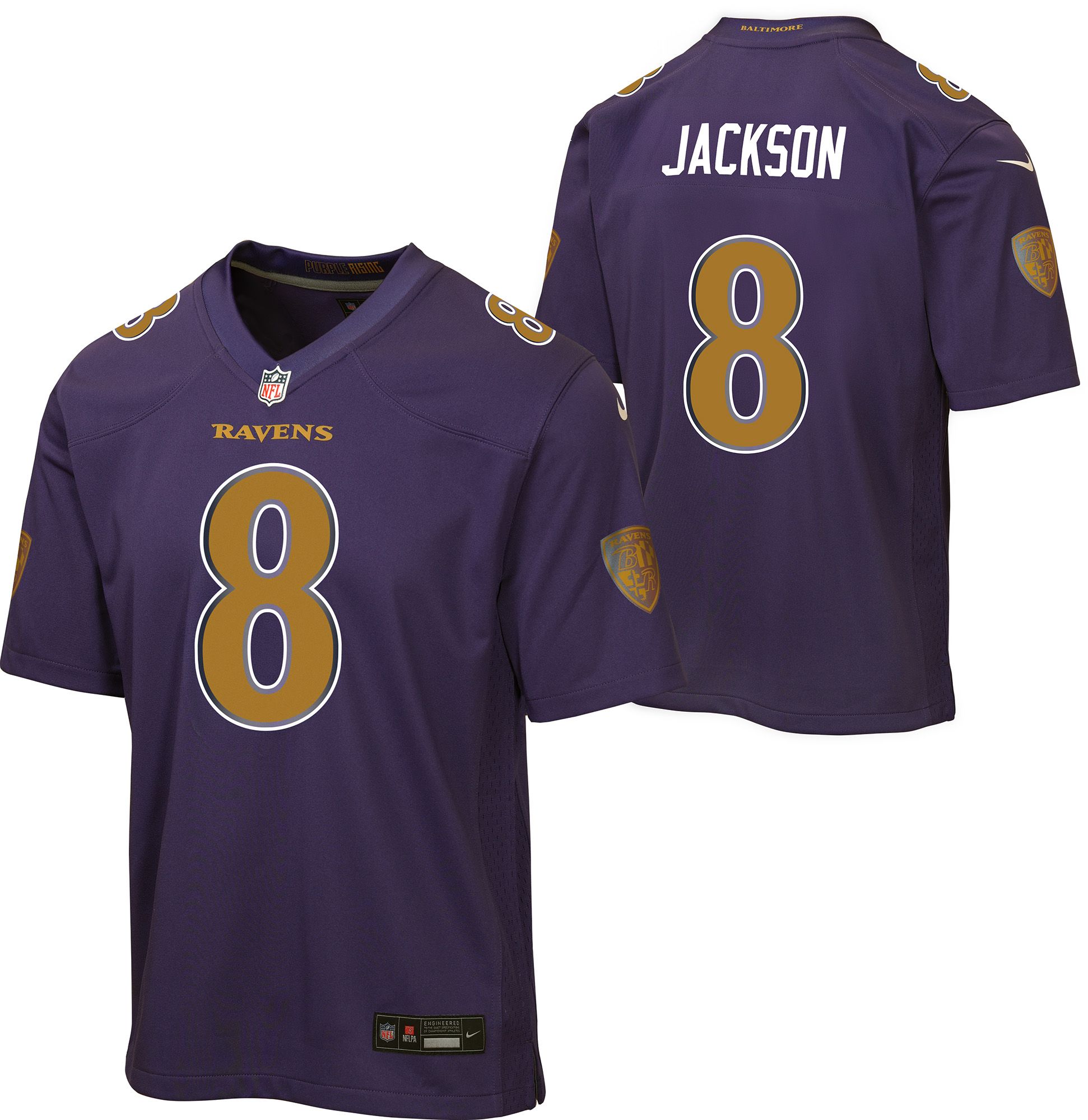 Nike Youth Baltimore Ravens Lamar Jackson #8 Black Alternate Game Jersey