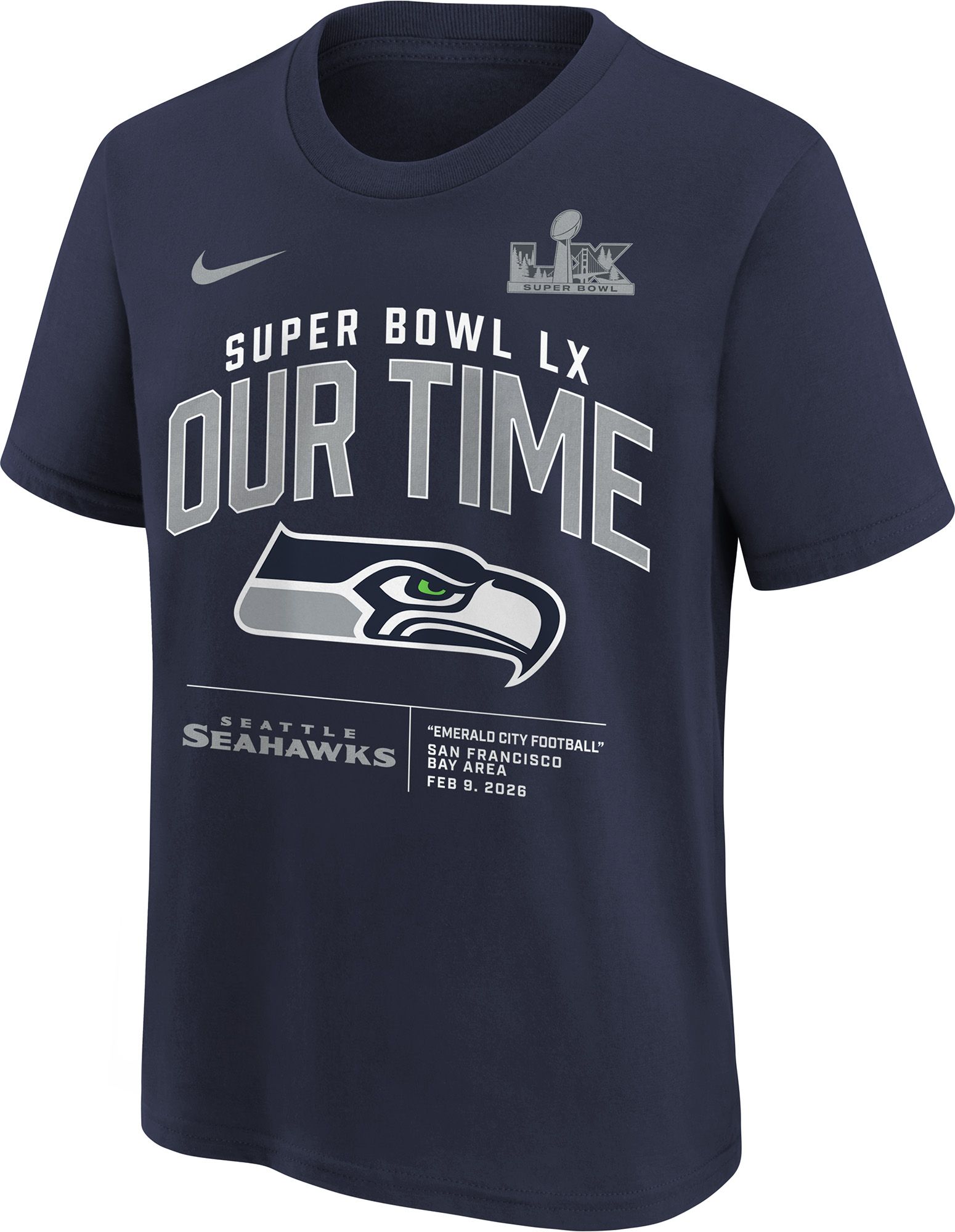 Nike Youth 2025-26 NFC Champions Seattle Seahawks Our Time T-Shirt