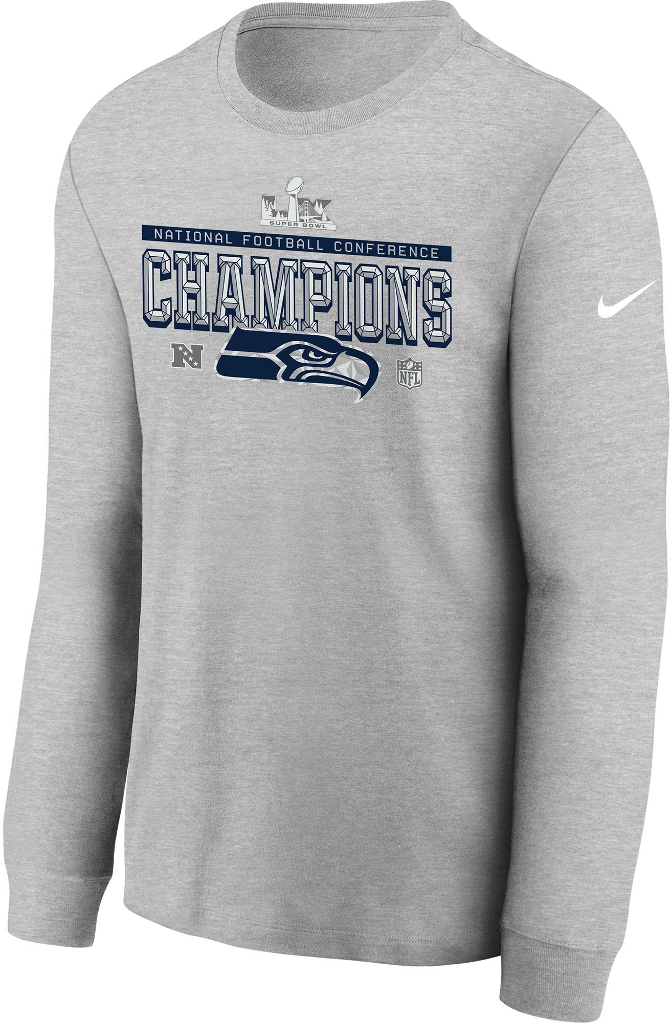 Nike Youth 2025-26 NFC Champions Seattle Seahawks Locker Room Long Sleeve Shirt