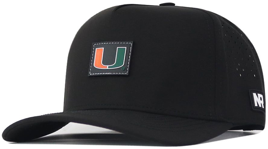 No Rivals Adult Miami Hurricanes Black Trainer Snapback Adjustable Hat