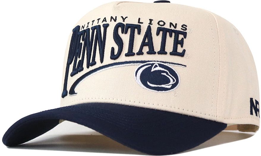 No Rivals Adult Penn State Nittany Lions Cream and Navy Stride Snapback Adjustable Hat, Men's, White