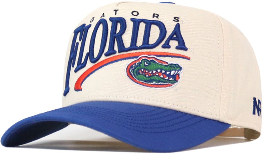 No Rivals Adult Florida Gators Cream and Blue Stride Snapback Adjustable Hat